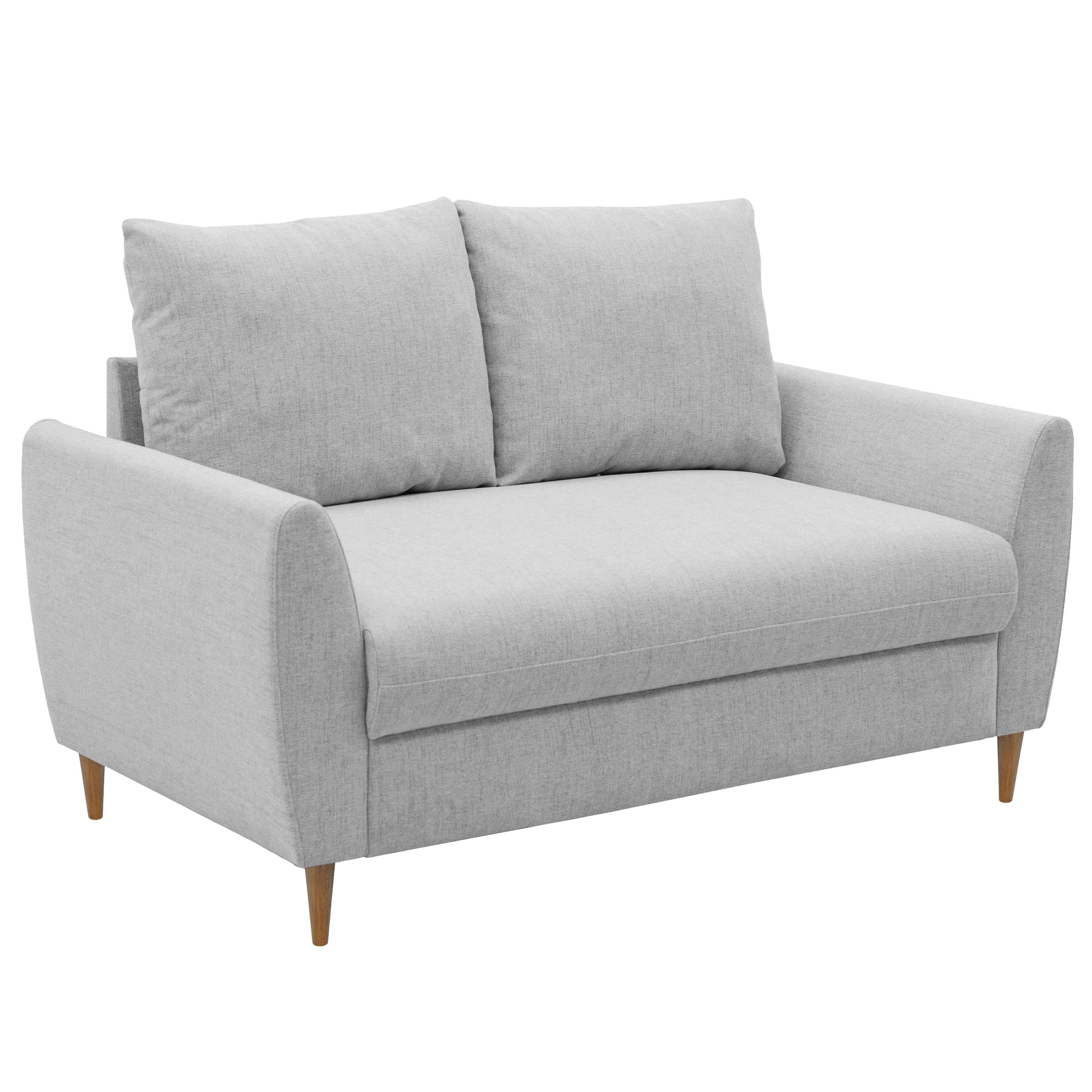 Miroytengo Sofá de 2 o 3 Plazas Mave Salón Comedor Estilo Contemporáneo en Color Gris o Beige con Patas de Madera 145 cm