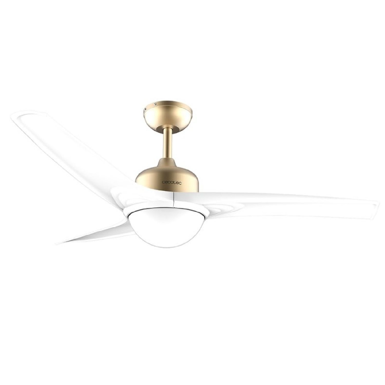 Cecotec Ventilador de Techo con Luz EnergySilence Aero 560 GoldWhite. 60W, Diámetro 52”, luz LED de 18W, Mando a distancia