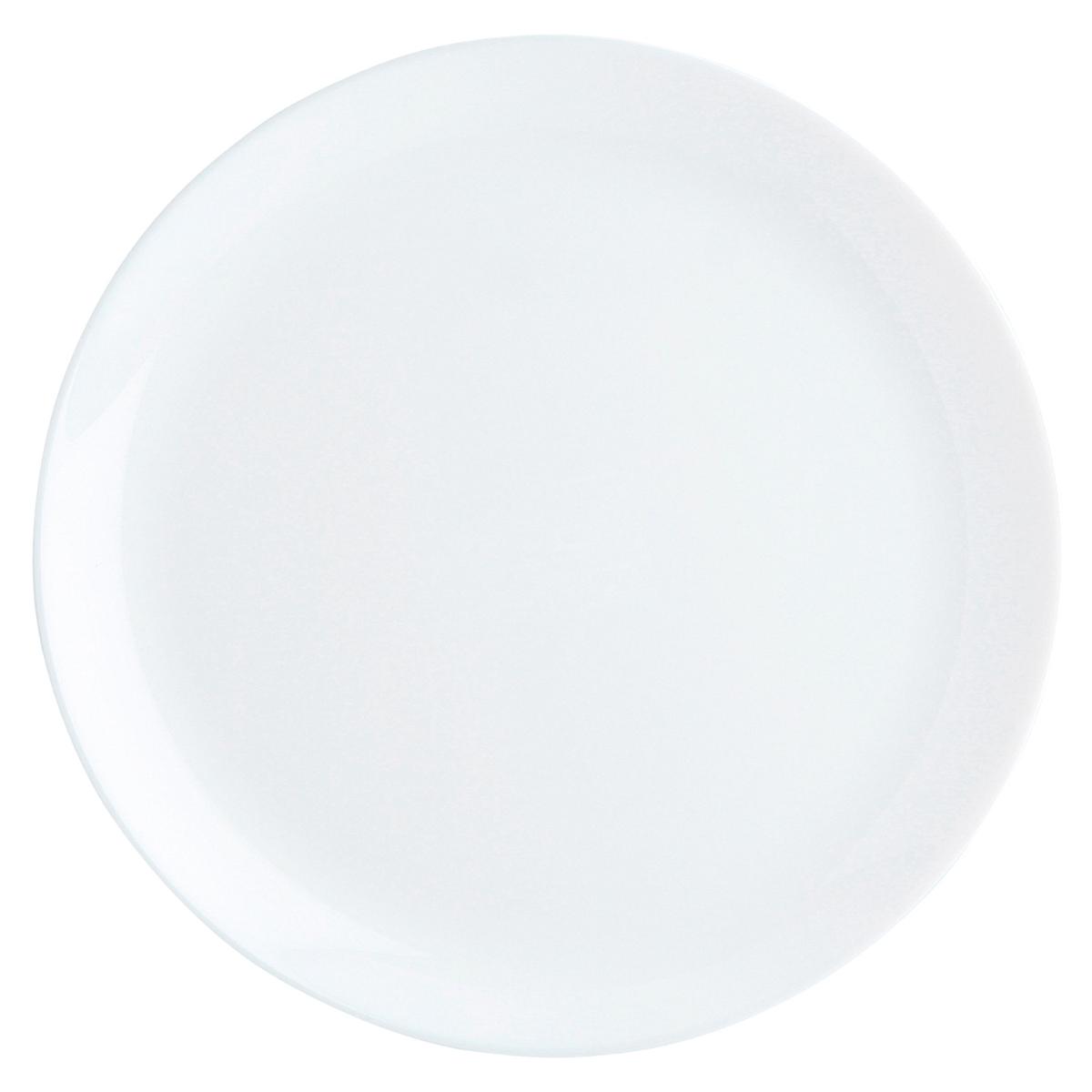LUMINARC DIWALI Plato Llano Opal 27CM Blanco Brillo Fabricado en Francia Reciclable