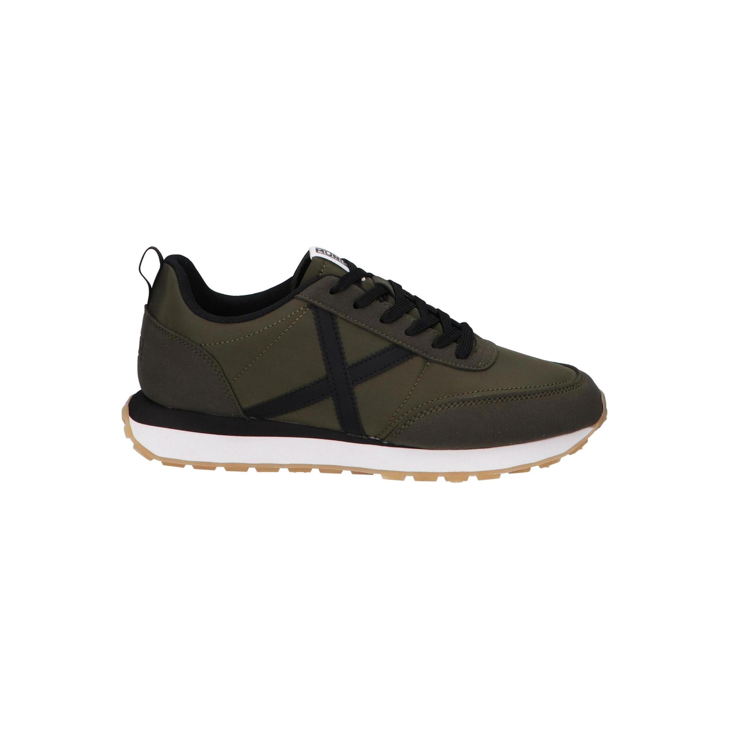 Munich Men's Casual Sneakers in Green, breathable canvas with textile lining, rubber sole, lace-up design, perfect for autumn-winter, lightweight and comfortable men's sneakers for daily use and active lifestyles.