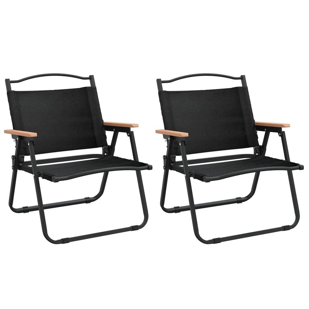 vidaXL Sillas de camping 2 uds tela Oxford negro 54x43x59 cm