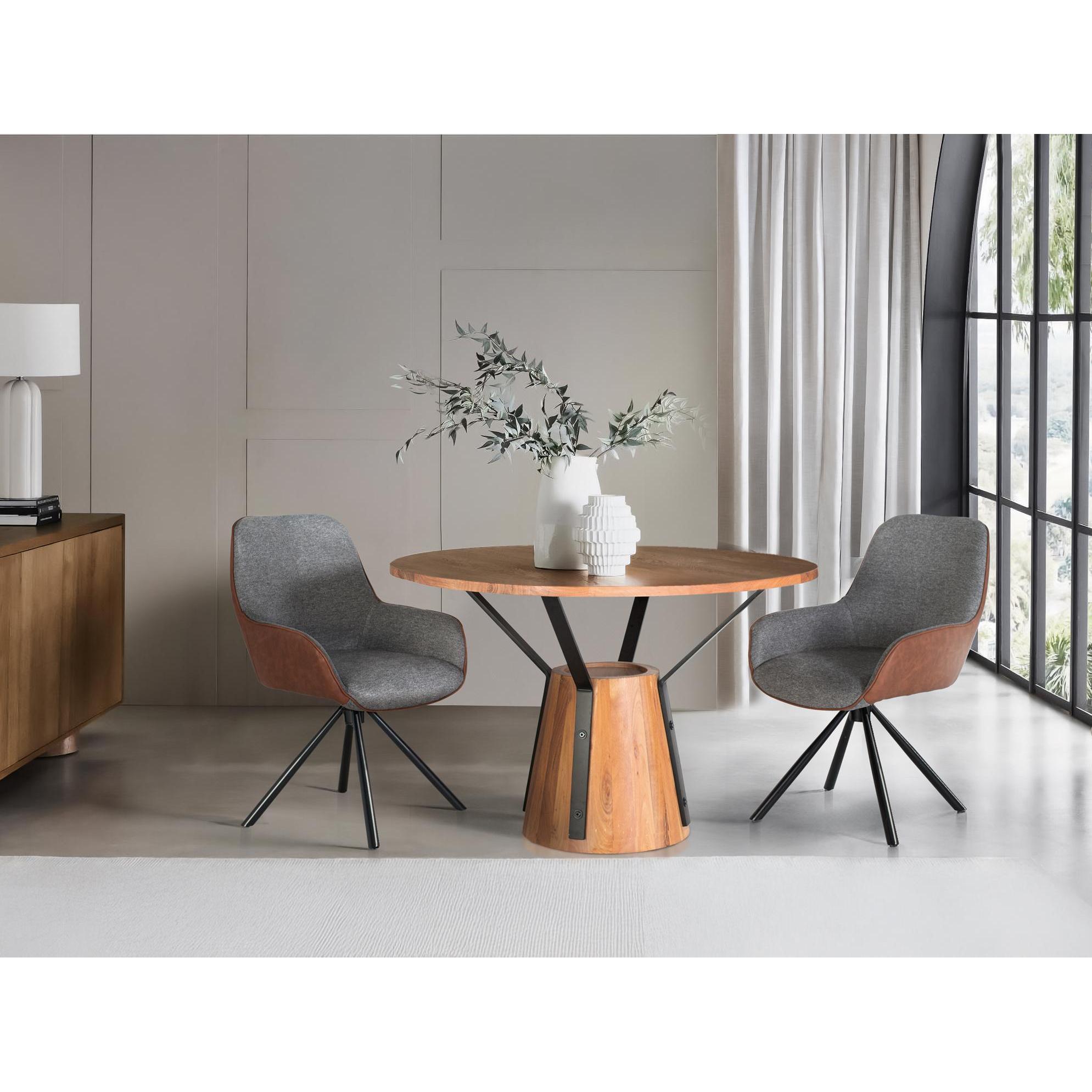 Set de 2 sillas giratorias tapizadas en tela86X52X60