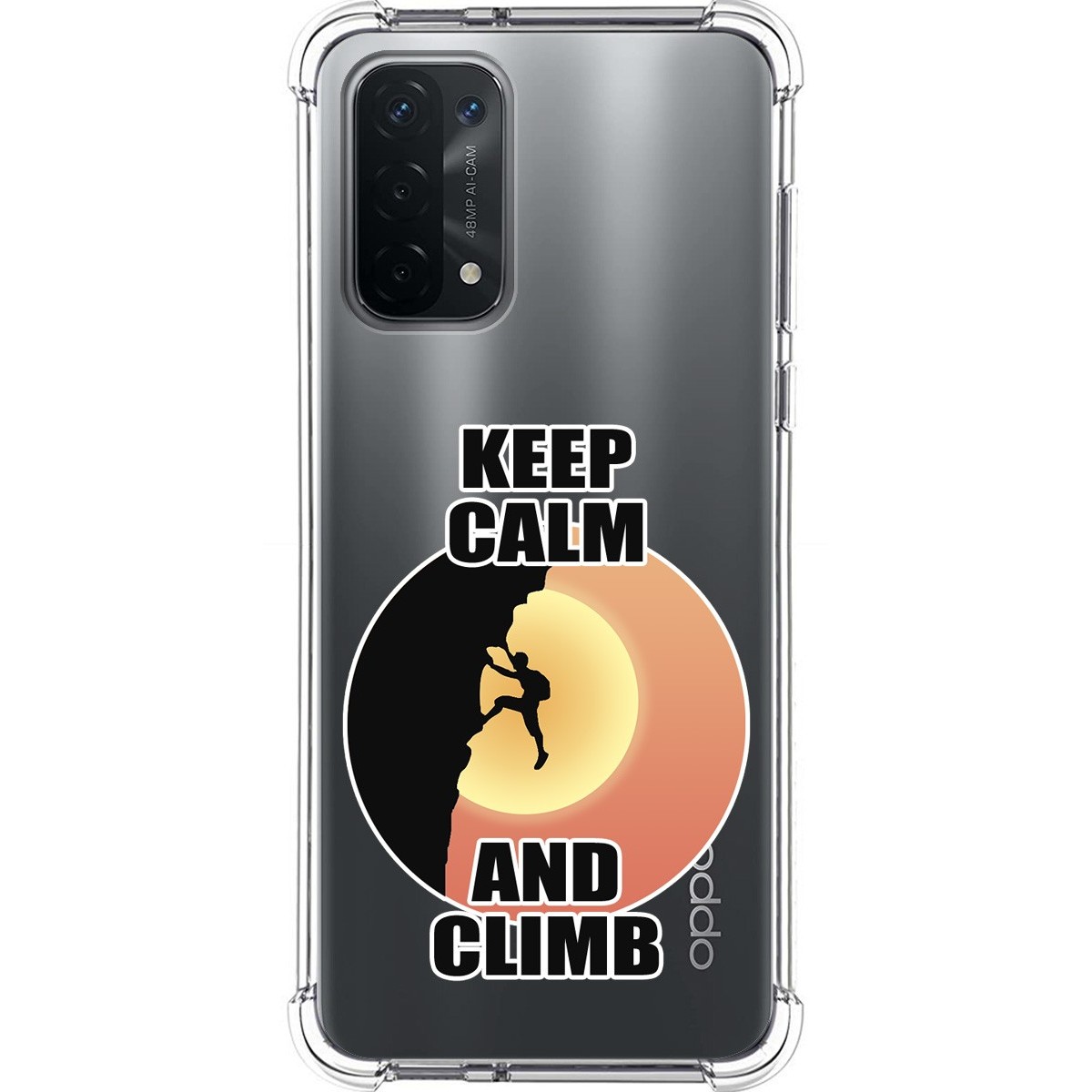 Tumundosmartphone Funda Silicona Antigolpes para Oppo A54 5G / A74 5G diseño Hombre Escalada Dibujos