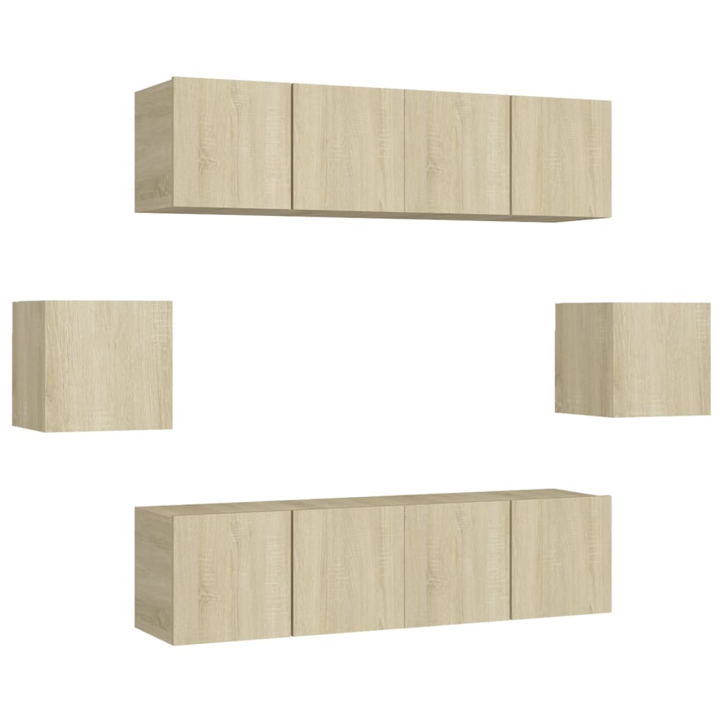 vidaXL Set muebles de salón TV 6 piezas madera ingeniería 60x30x30 cm, Mueble de Salon, Mueble TV, Mueble TV salon, Mesa de TV, Mueble tele