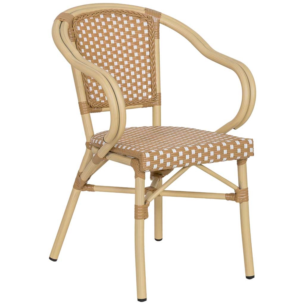 Wonderlust Deco - Silla de ratán sintético crema 57x57x84cm Beige 57x57x84h cm