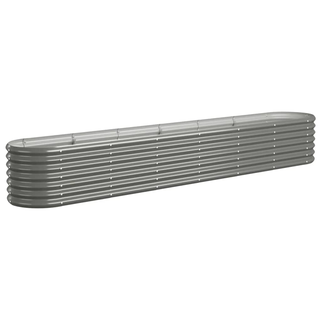 vidaXL Jardinera arriate acero galvanizado gris 260x40x36 cm