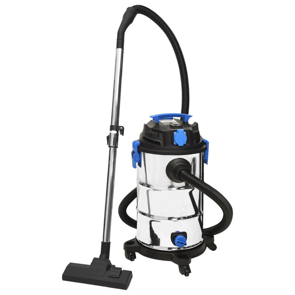 vidaXL Aspirador en seco y húmedo plateado 1200 W 30 L