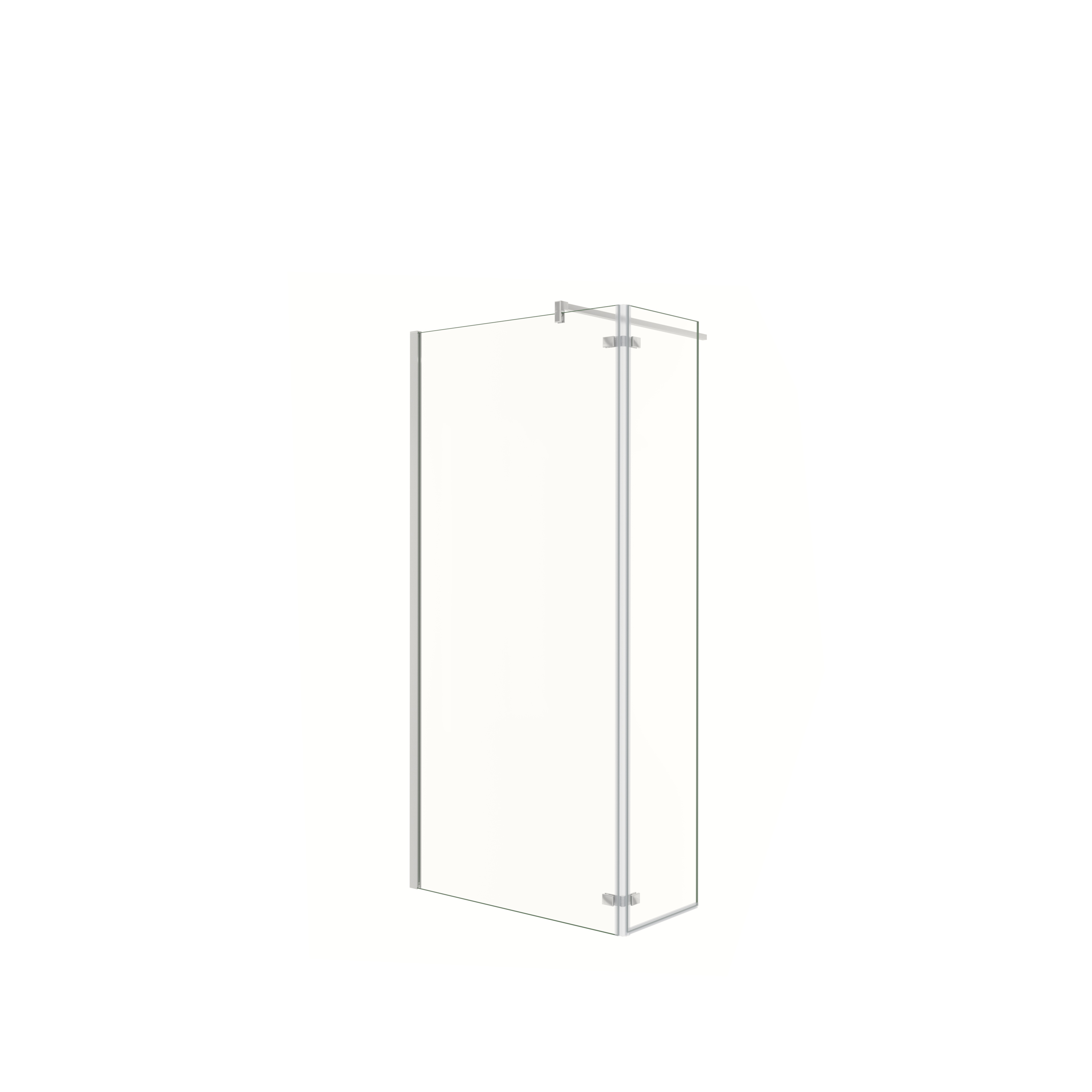 AICA Walkin,Panel de ducha 2 hojas con Bisagra Panel fijo+giratorio Vidrio Antical 8mm con Barra Fija 90cm Perfil Cromado ([88-90]+40)x200cm