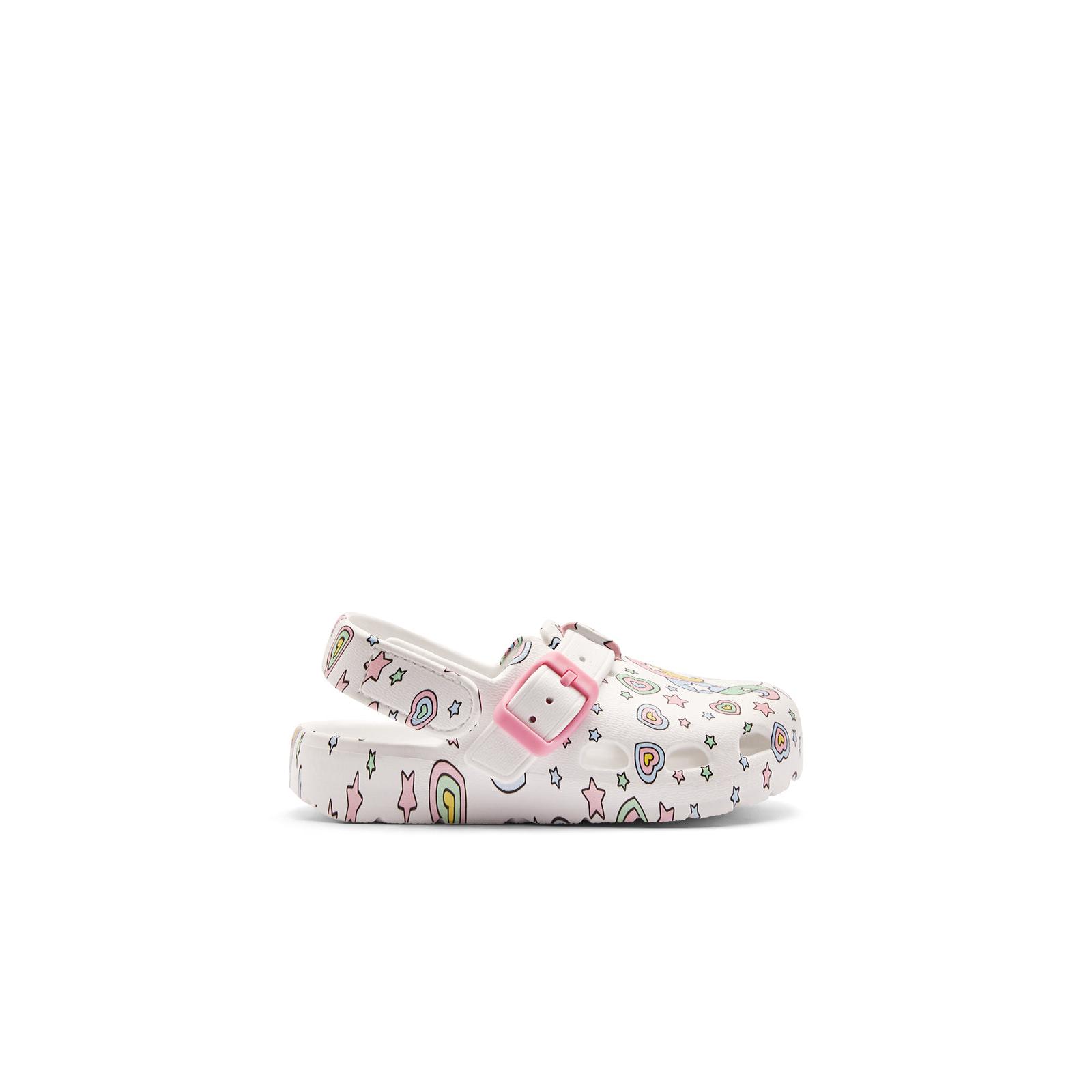 Conguitos - Sandalias Zueco Hebilla Estampado Unicornio Blanco para Niños y Niñas