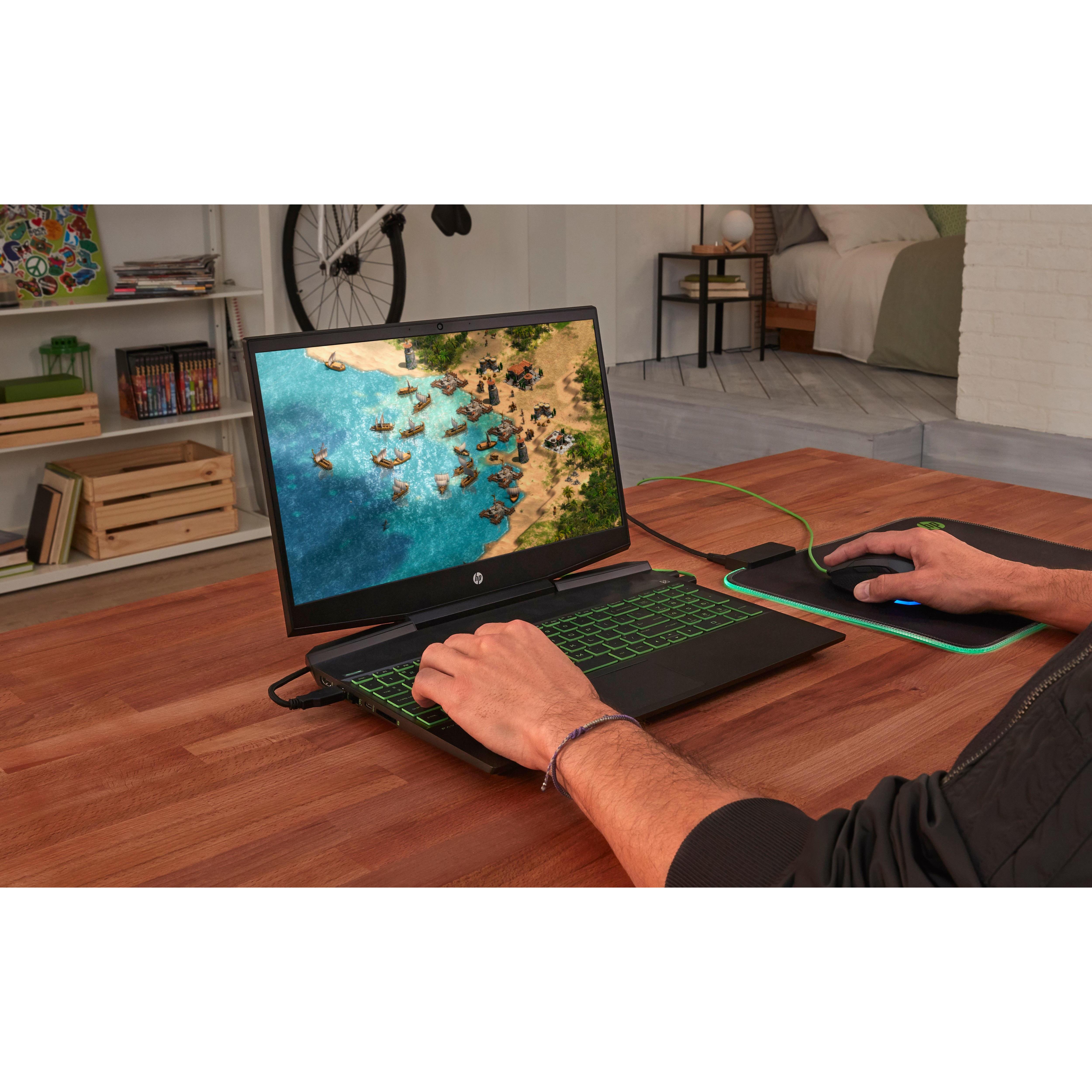 HP Pavilion 300 Alfombrilla de Ratón Gaming - 2mm de Grosor - Textura Antideshilachados - Rendimiento Óptimo - Color Negra y Verde