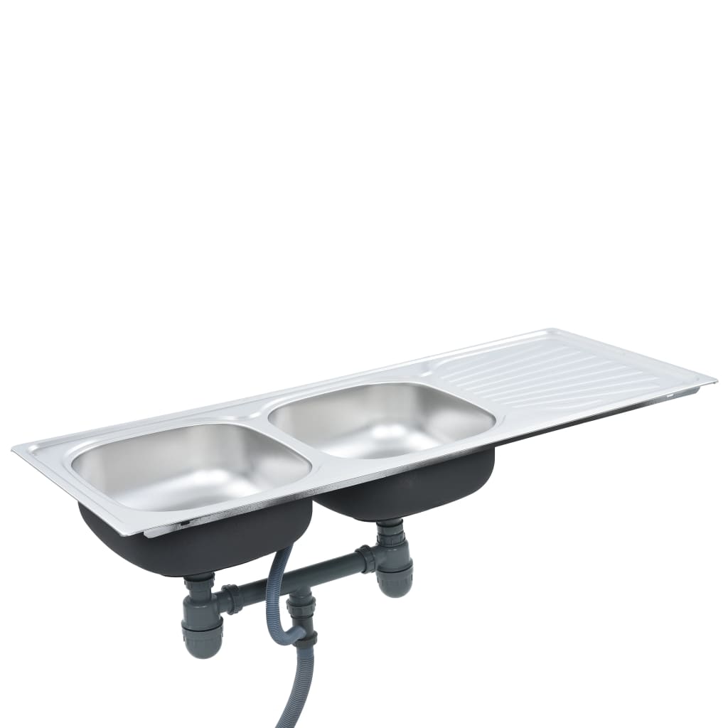 vidaXL Fregadero Cocina con Colador y Sifón Acero Inoxidable Ovalado Lavabo Dimensiones 42 x 16 cm,  57 x 45 x 16 cm,  48 x 16 cm y mas