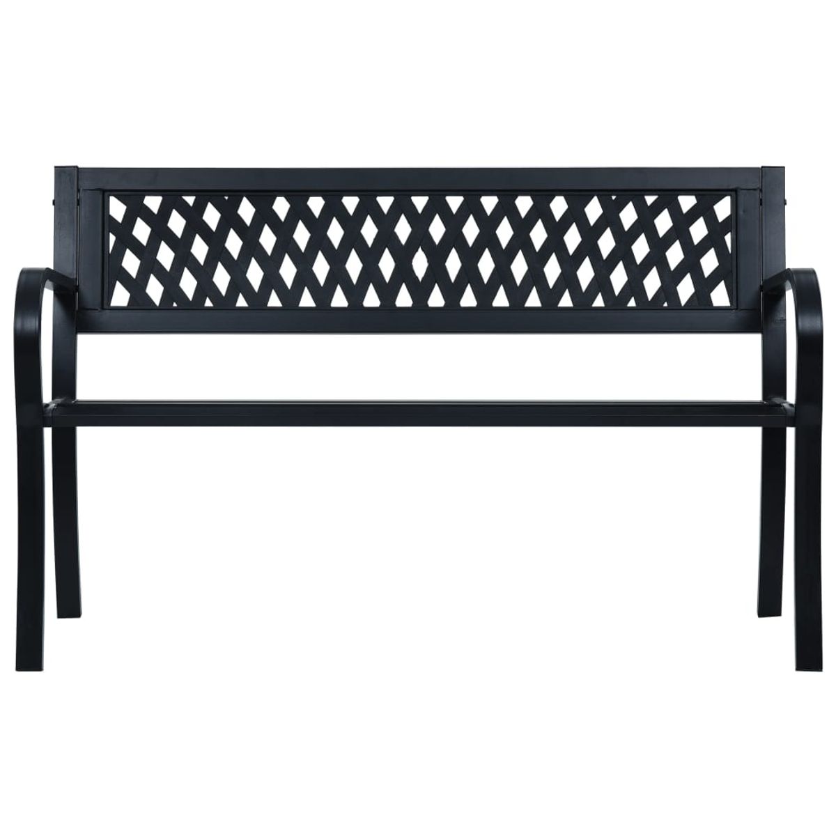 Banco de jardín Bahía acero negro 77x125x53 cm