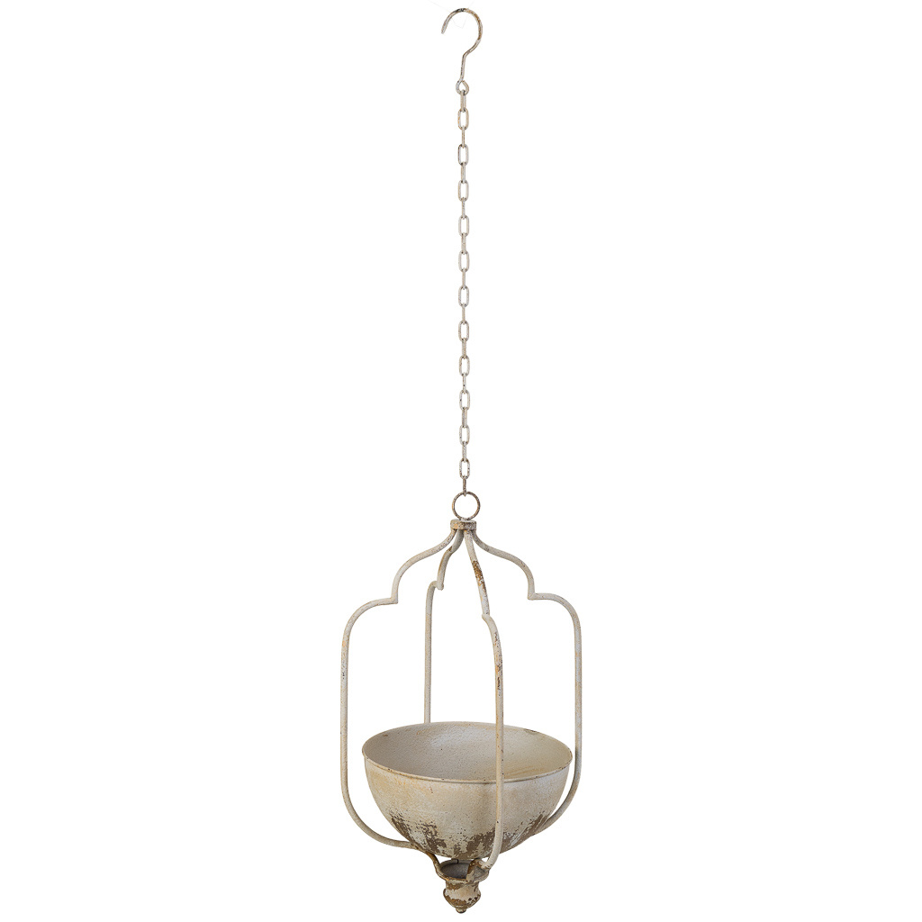 Wonderlust Deco - Macetero colgante de hierro blanco 30x25x55h cm Blanco 30x25x55h cm