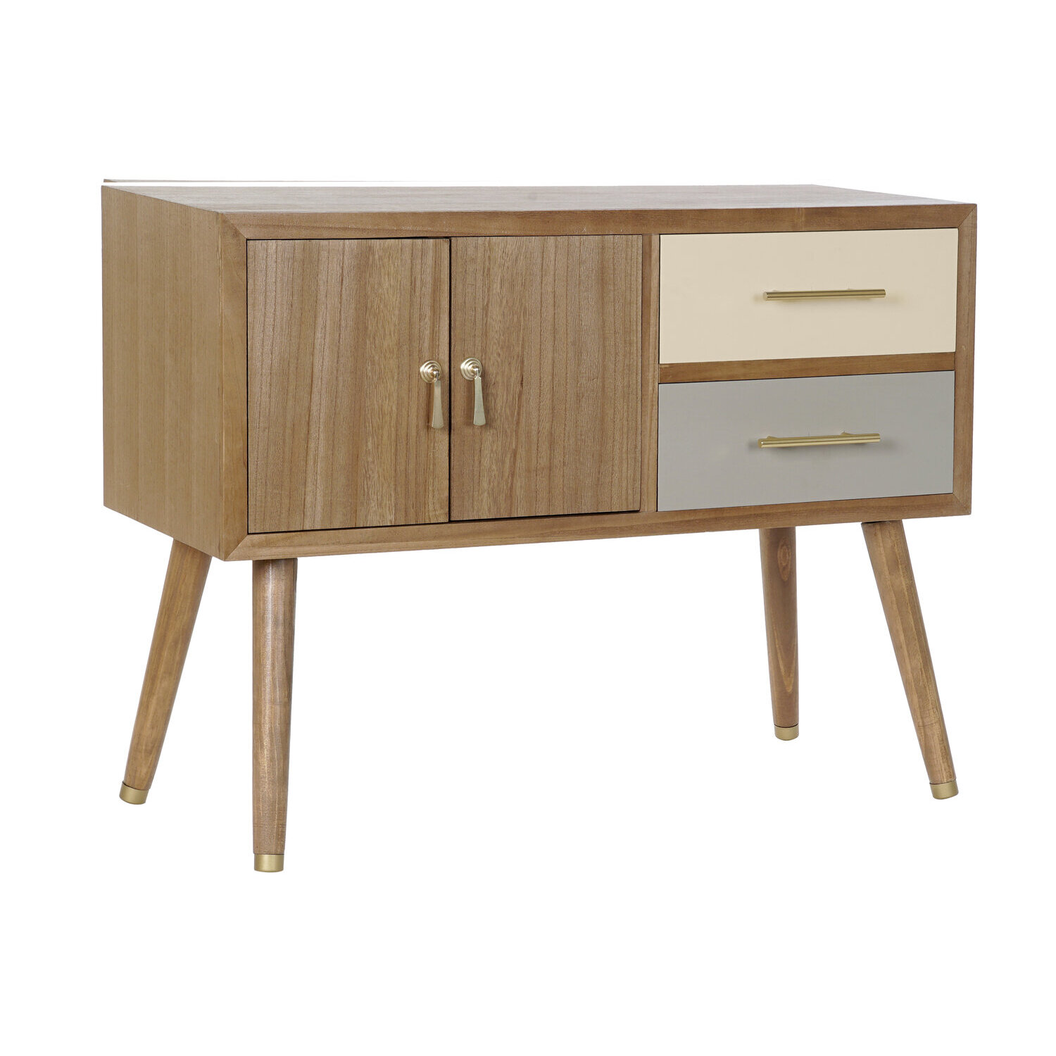 Mueble tv paulownia metal 90x34x66,5 gris , El mejor complemento para tu hogar.