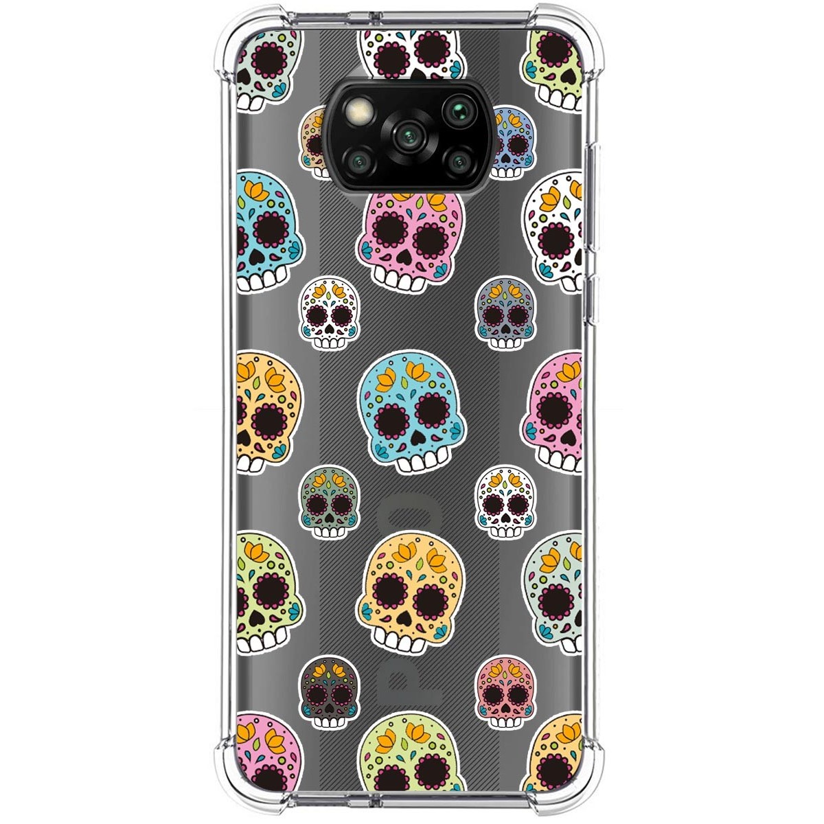 Tumundosmartphone Funda Silicona Antigolpes para Xiaomi POCO X3 NFC / X3 Pro diseño Catrina Dibujos