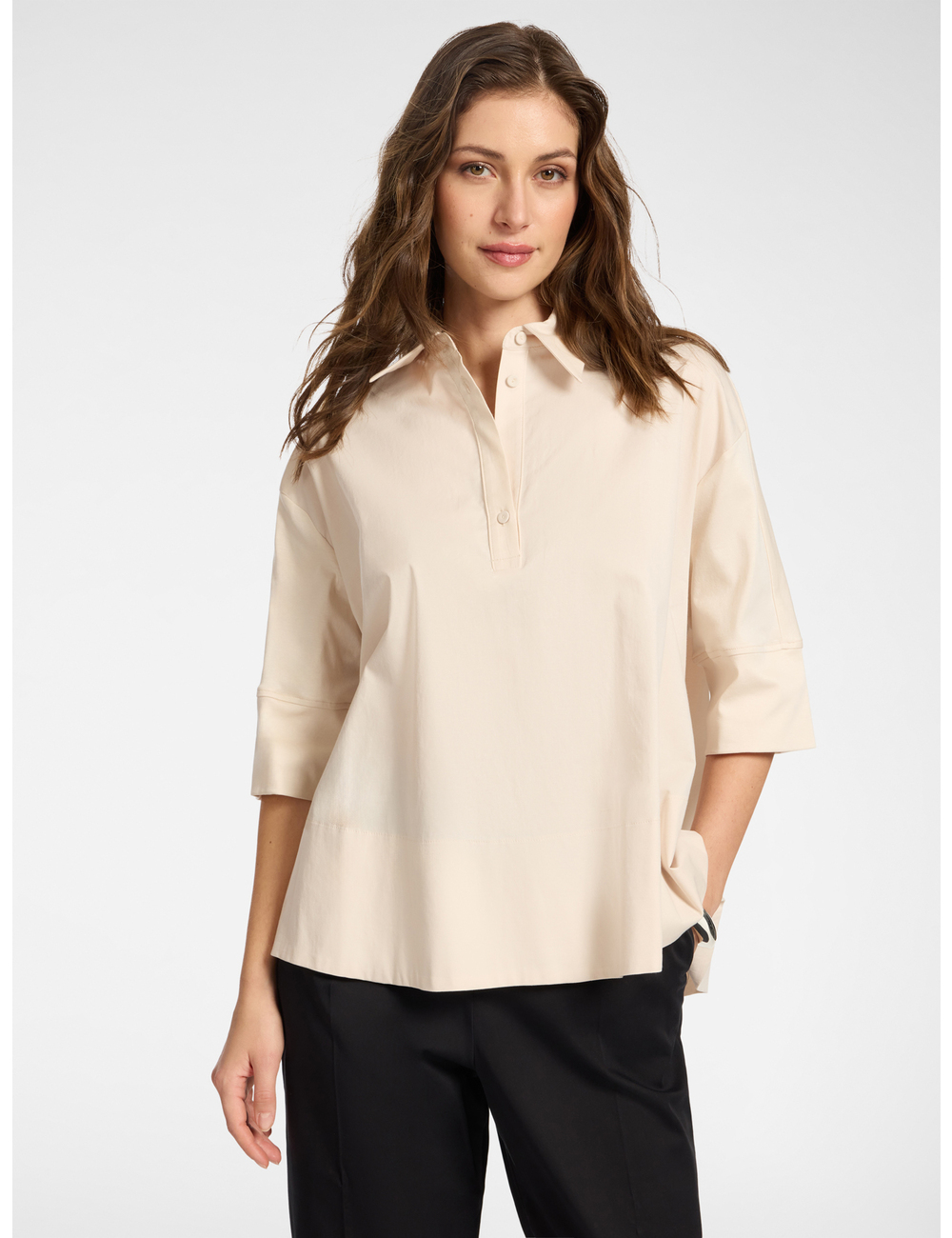 Elena Mirò - Blusa boxy con mangas de tres cuartos
