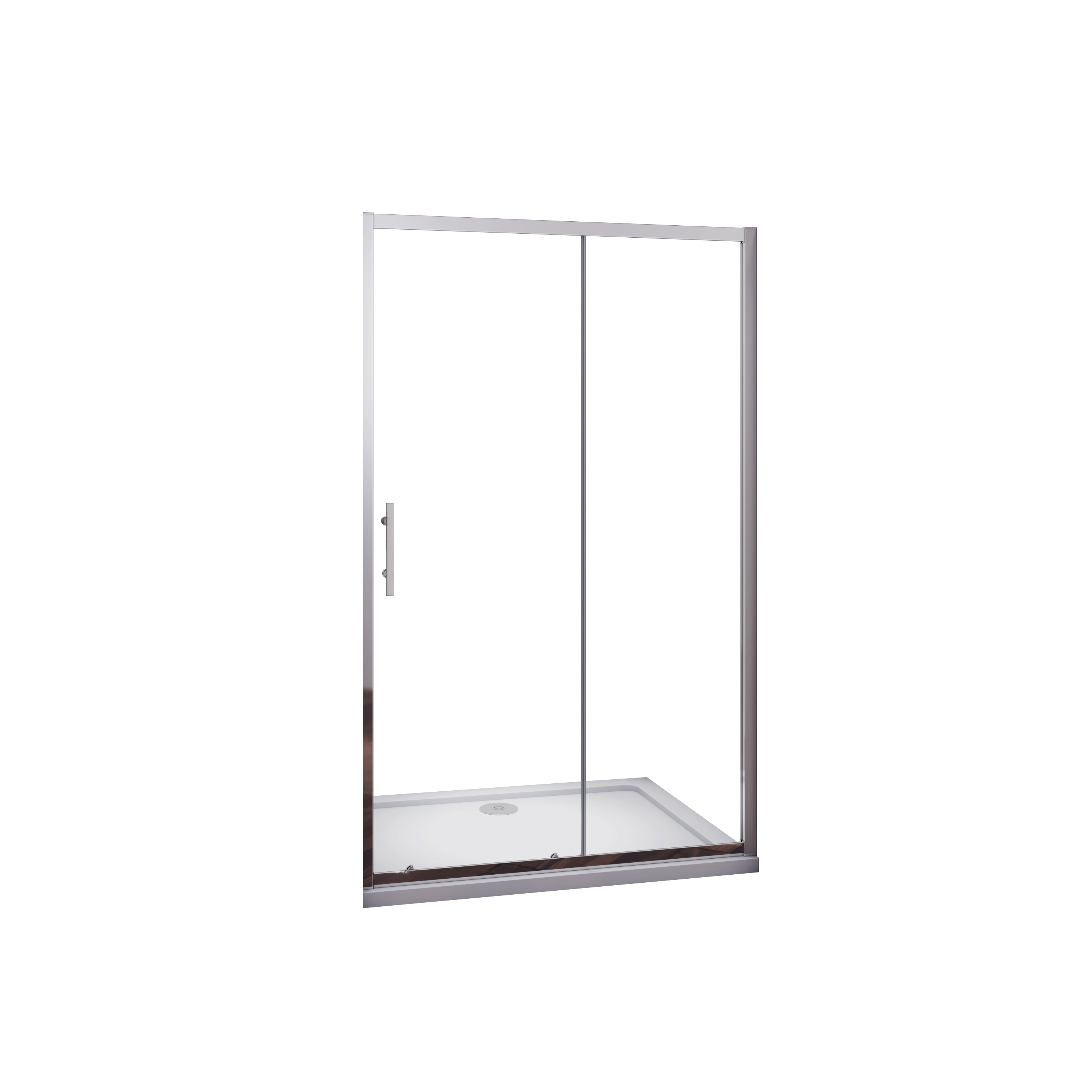Mampara de Ducha Corredera Frontal+Panel Lateral,Vidrio Templado 5mm transparente,(1661-1701)x(880-900)x1850mm