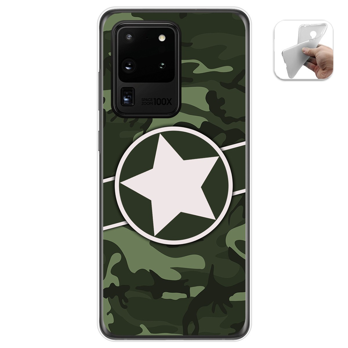 Tumundosmartphone Funda Gel Tpu para Samsung Galaxy S20 Ultra diseño Camuflaje 01 Dibujos