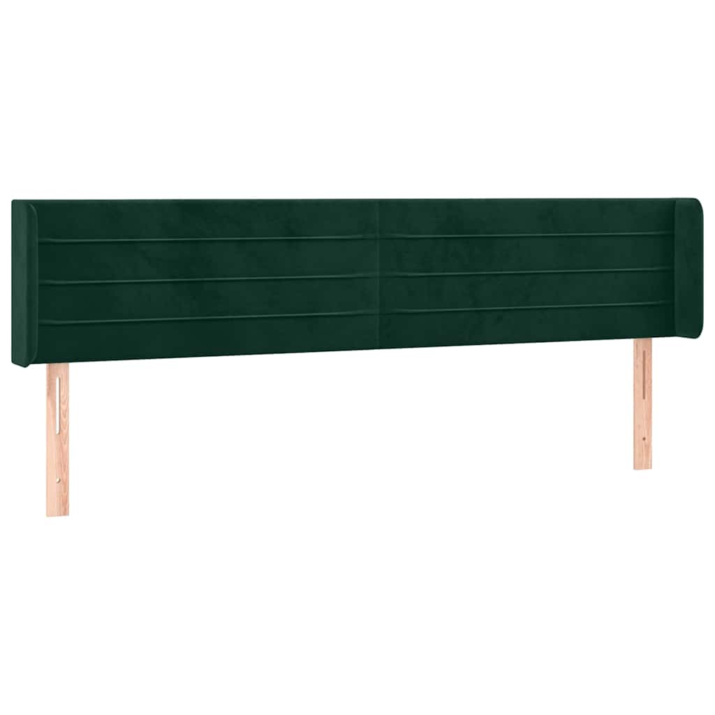 vidaXL Cabecero con LED de terciopelo verde oscuro 183x16x78/88 cm