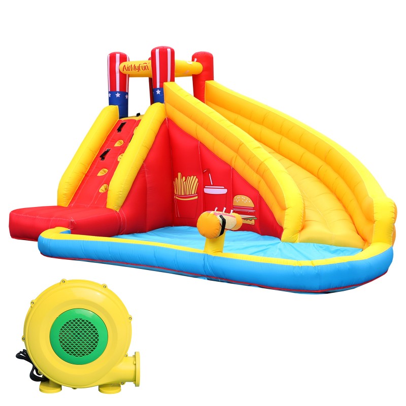 Ataa Cars Water Puller - Castillo Inflable Acuático con Tobogán y Cañón de Agua - Diversión Garantizada
