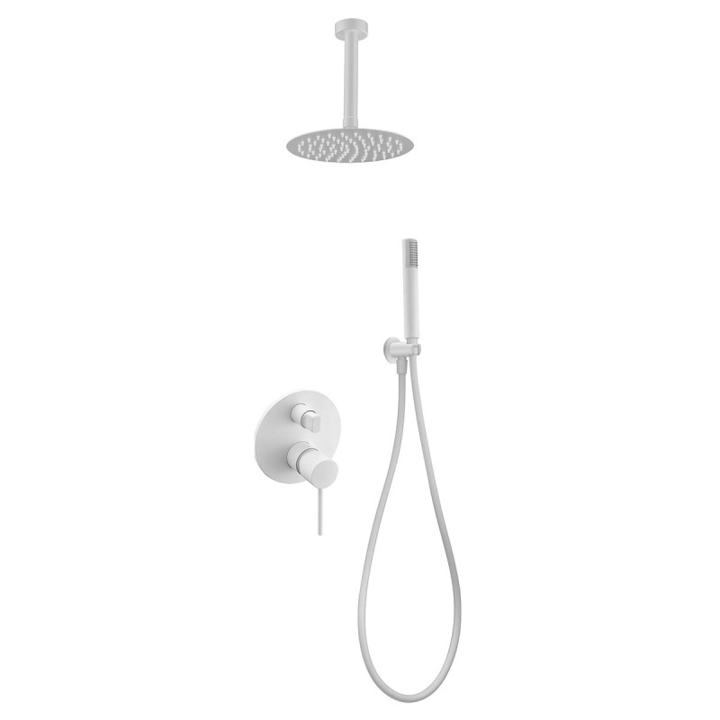 Imex Thalos GPTS045/BL conjunto de ducha monomando empotrado latón cromado acabado blanco