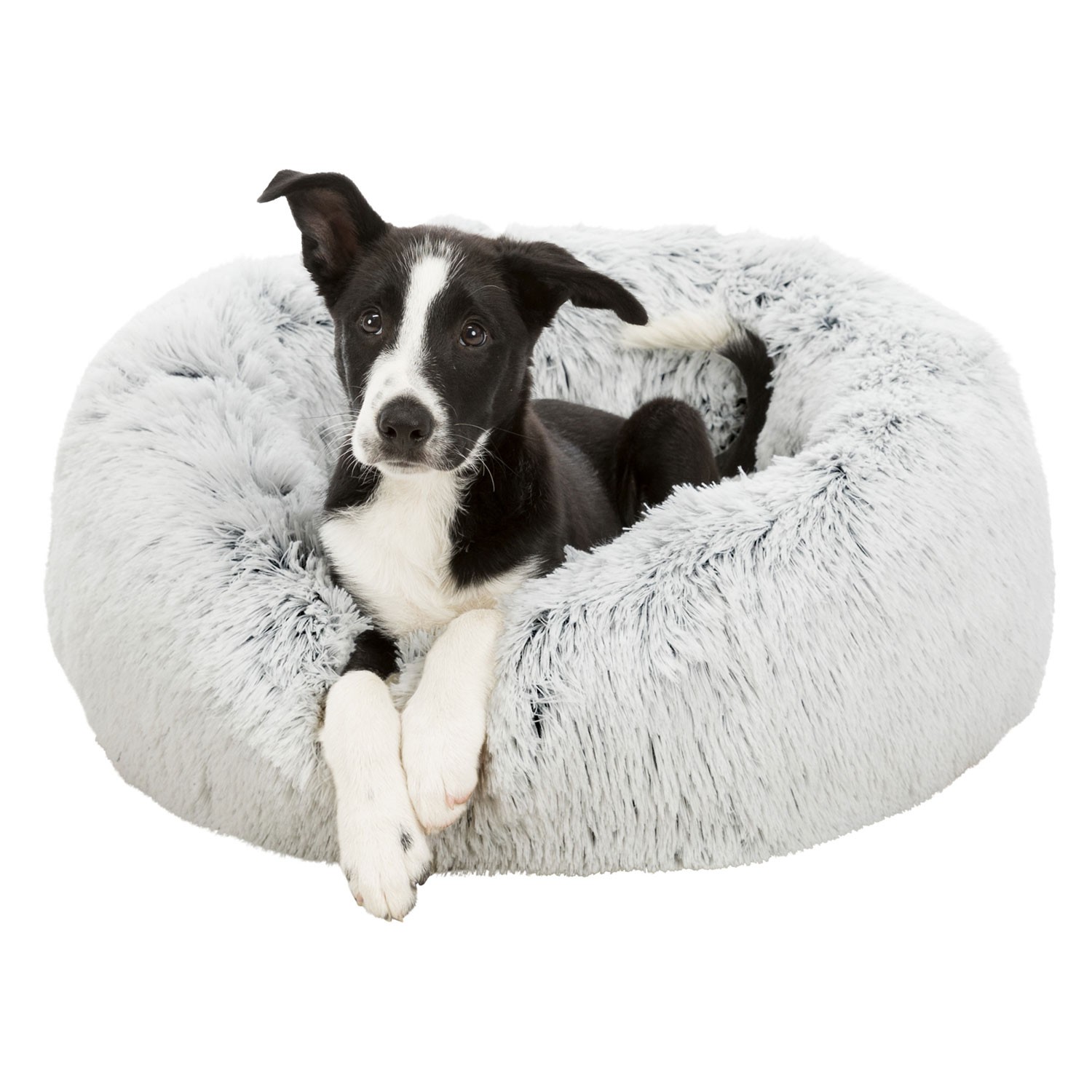 Cama para Perros Trixie Harvey Blanco Suave y Cómoda con Felpa de Pelo Largo y Relleno de Fibra de Poliéster