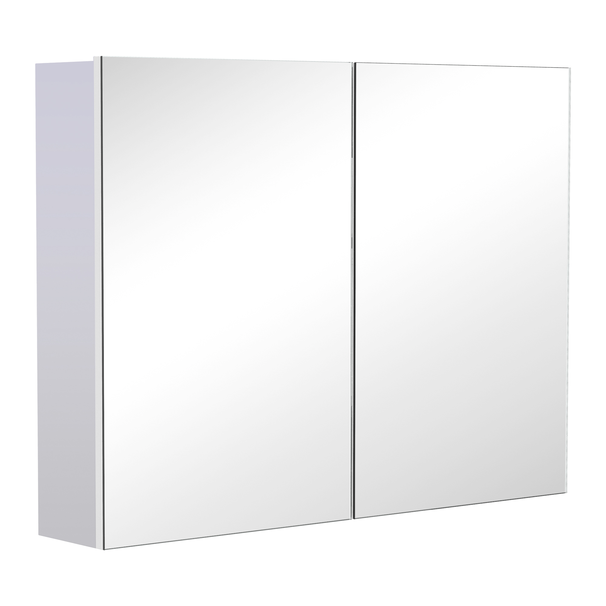 HOMCOM Armario de Baño con Espejo Armario de 2 Puertas con 3 Estantes Interiores Estilo Moderno para Dormitorio Salón 80x15x60 cm lila claro