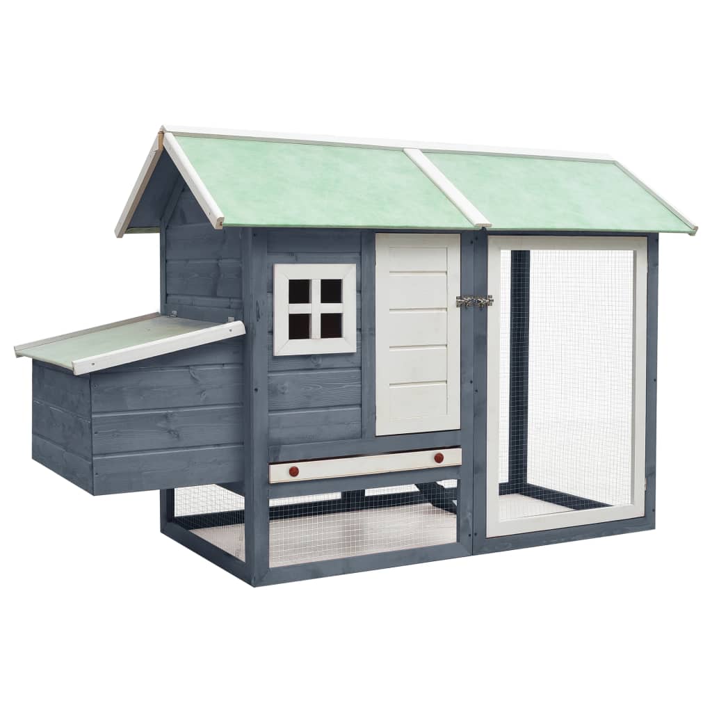 vidaXL Madera Maciza de Pino y Abeto Gallinero Mascotas Corral Cobaya Color Marrón,  Gris,  Moca y mas