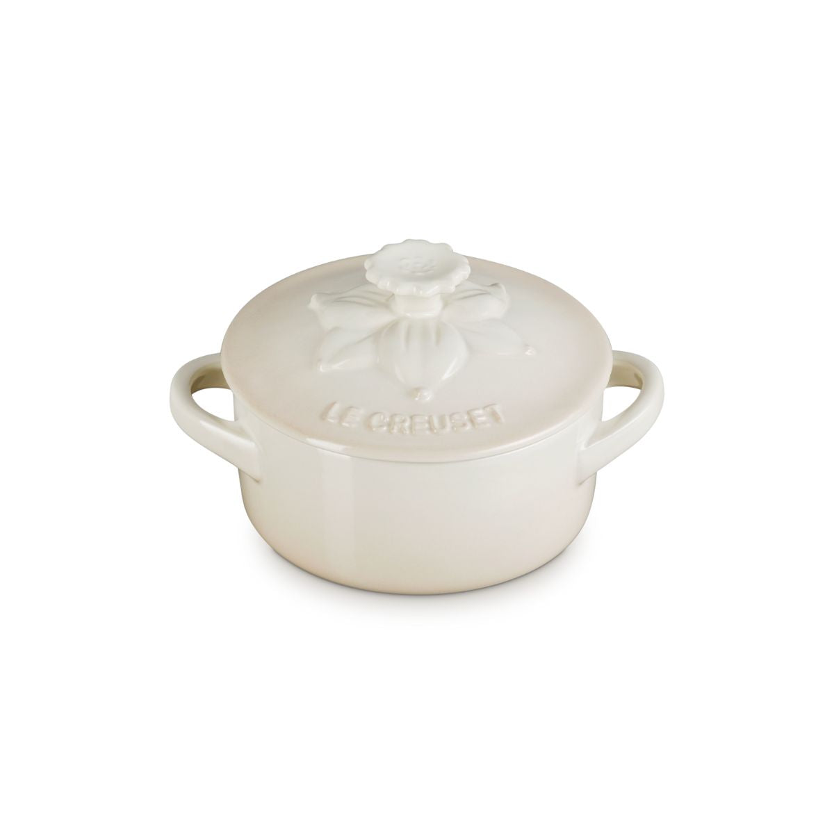 Mini Cocotte de Cerámica Jardín de Le Creuset - Diseño Floral en Relieve, Ideal para Horno, Microondas y Mesa, 250 ml