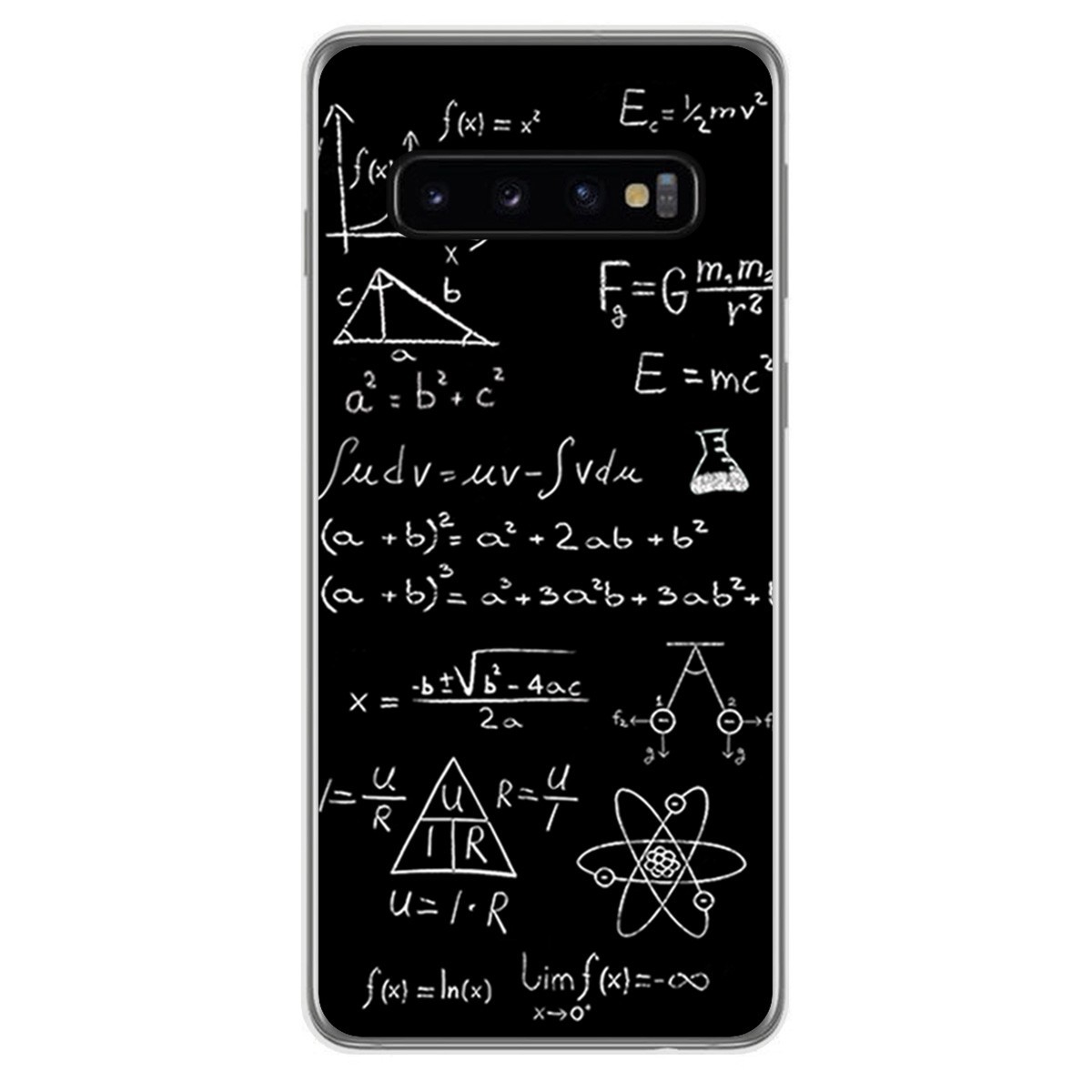 Tumundosmartphone FUNDA de GEL TPU para Samsung Galaxy S10 Plus diseño Formulas Dibujos