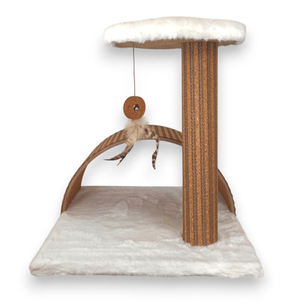 Poste Rascador para Gatos Estela con Corcho Natural | Rascado Vertical con Juguete Colgante | Diseño Desmontable y Reemplazable | Base Estable Compacta | Althea Living
