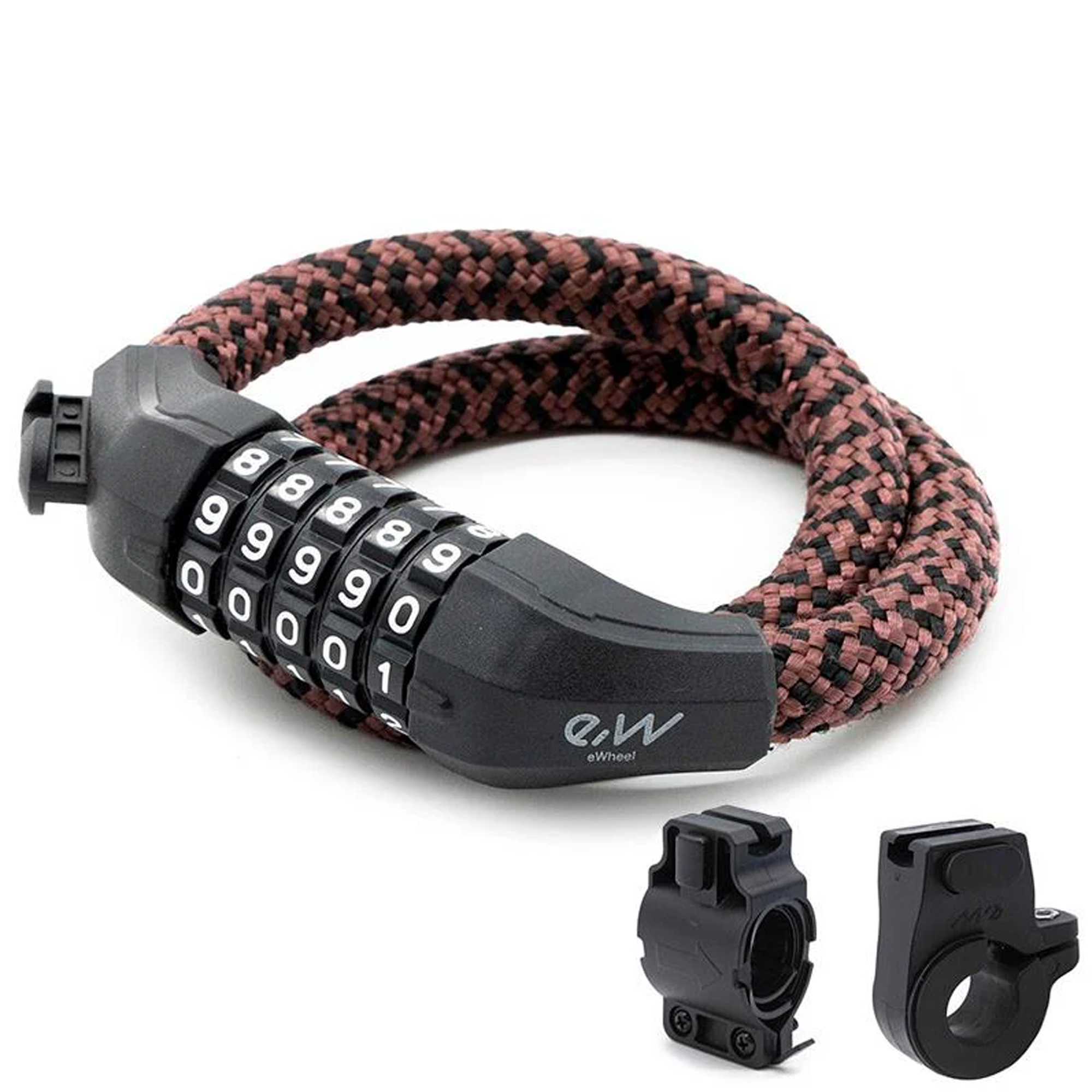 Candado de contraseña EWLK025 funda nylon marrón