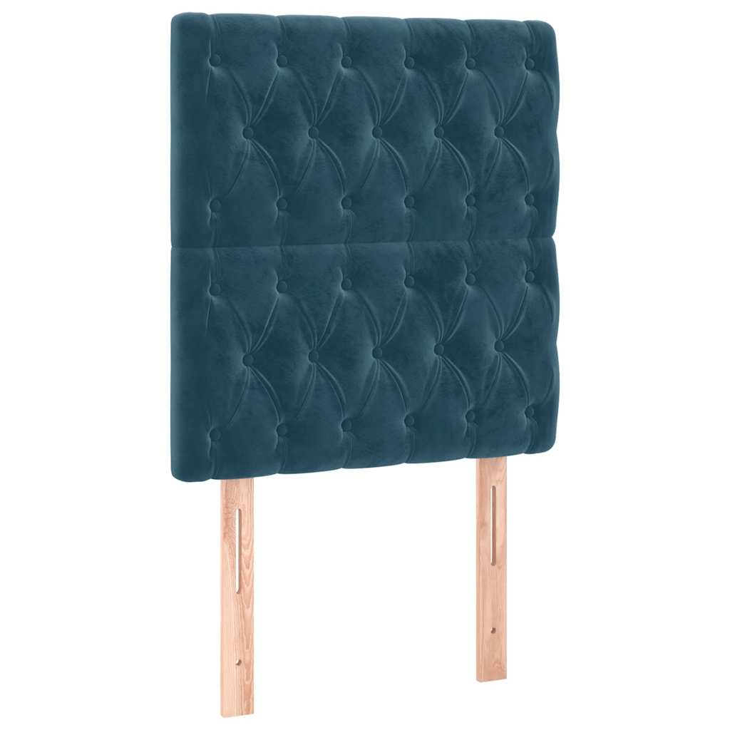 vidaXL Cabecero de cama azul oscuro 80x7x118/128 cm Terciopelo