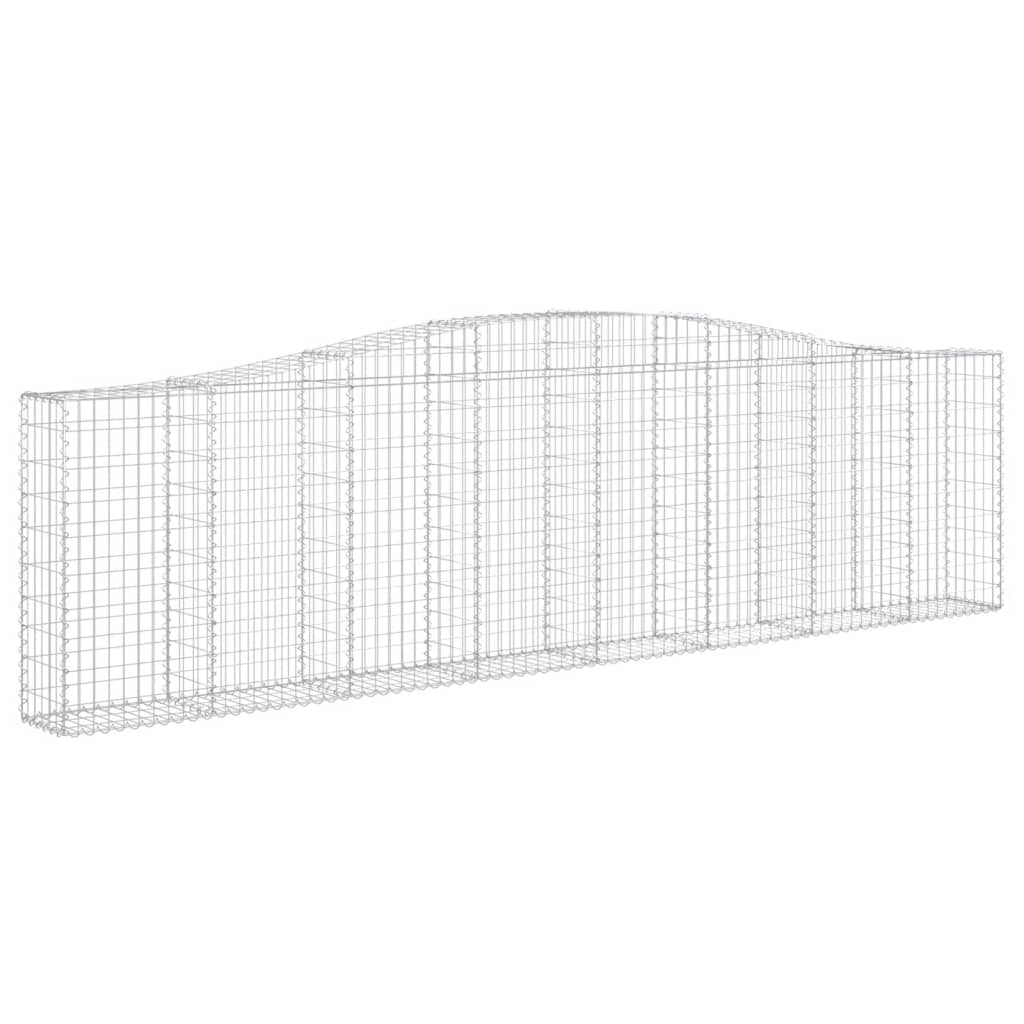 vidaXL Cestas de gaviones 6 uds forma de arco hierro 400x30x100/120 cm
