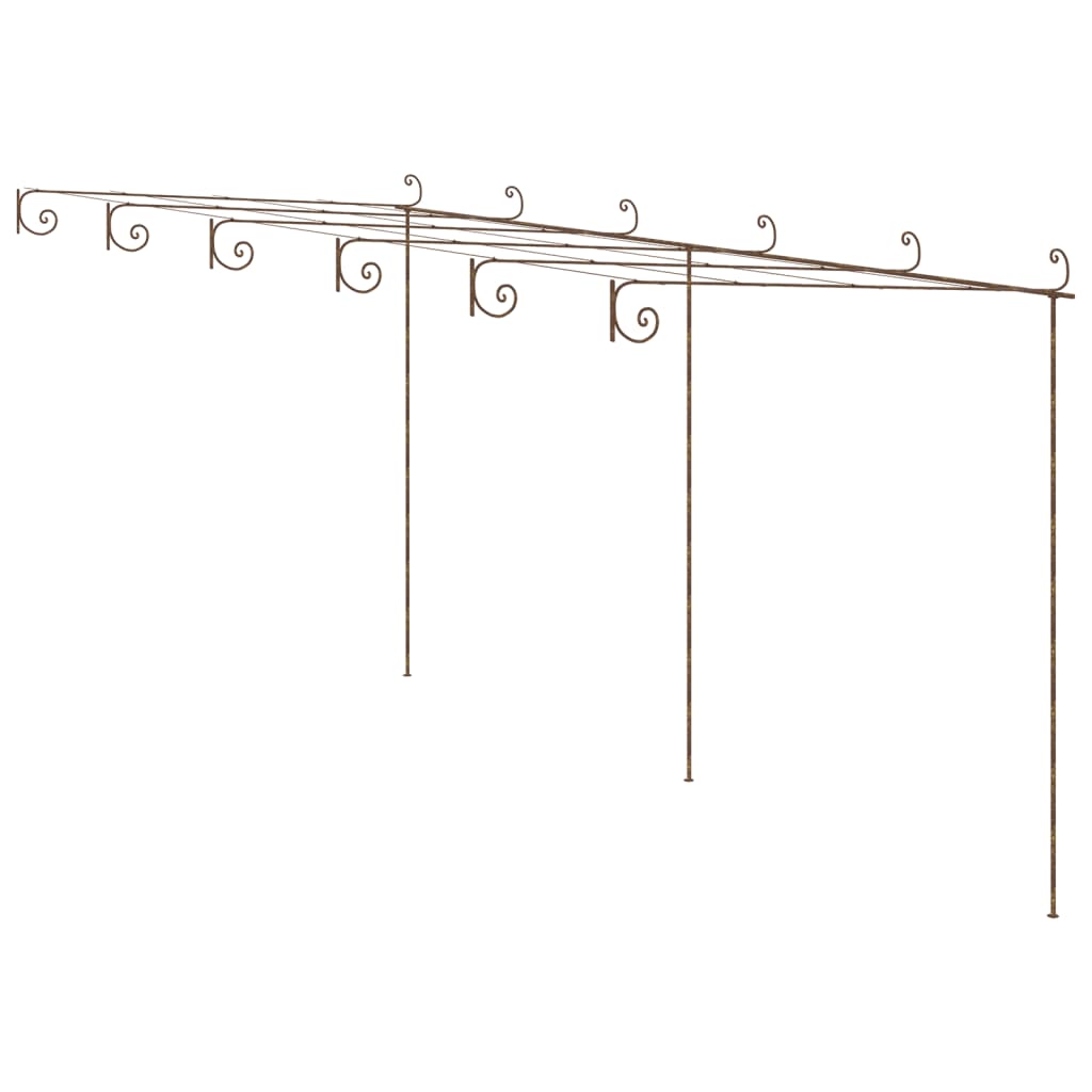 vidaXL Arco de Rosas de Jardín Marrón Antiguo Hierro Pérgola Terraza Dimensiones 3 x 3 x 2.5 m, 4 x 3x 2.5 m, 6 x 3 x 2.5 m
