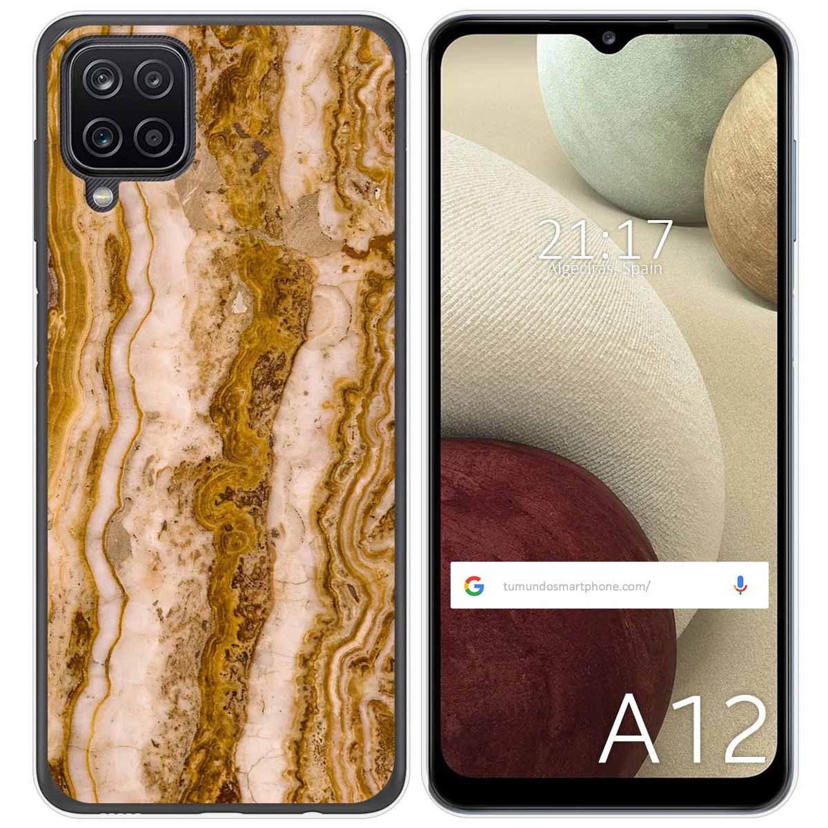 Tumundosmartphone Funda Gel Tpu para Samsung Galaxy A12 / M12 diseño Mármol 10 Dibujos