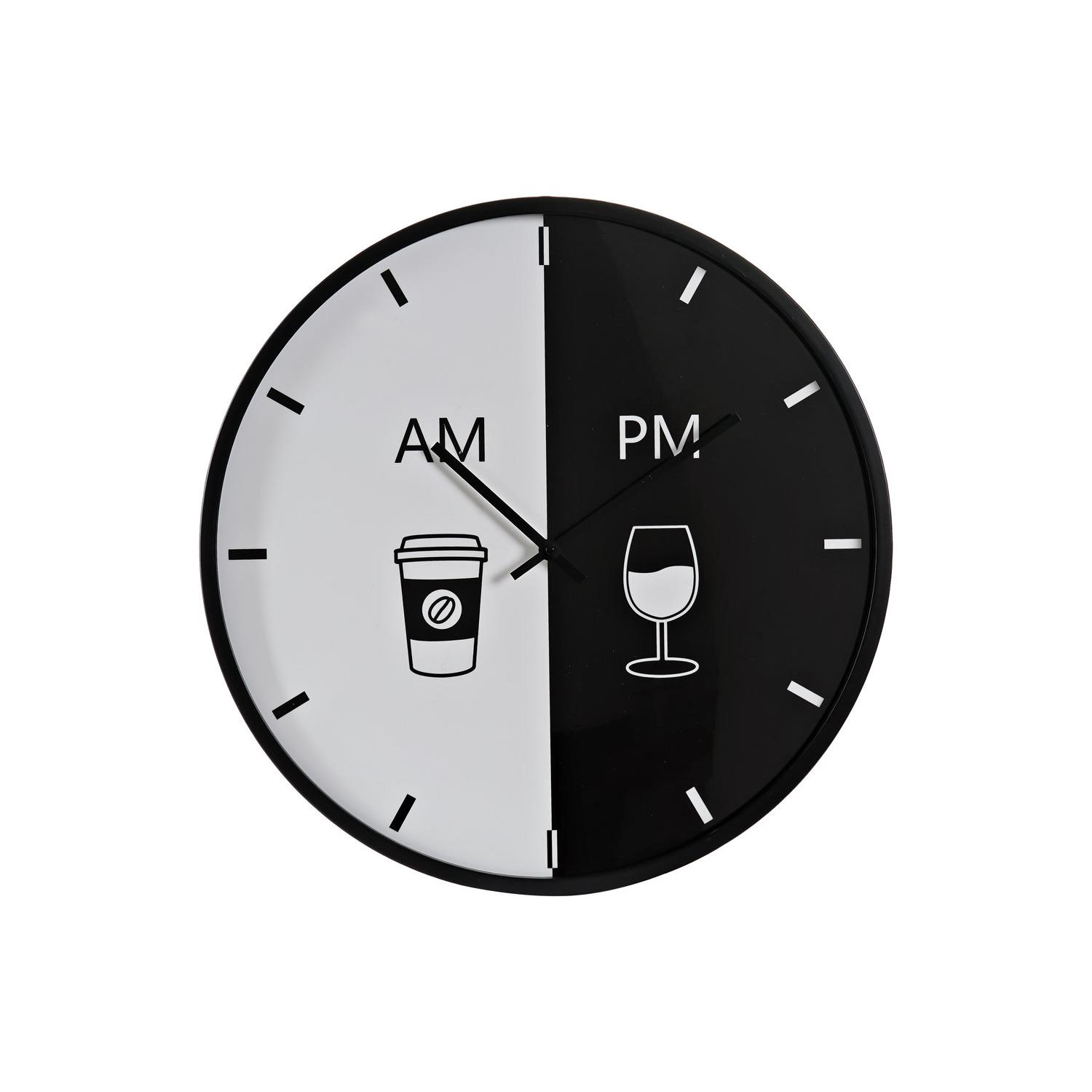 RELOJ PARED METAL 60X4X60 AM/PM NEGRO RE190812