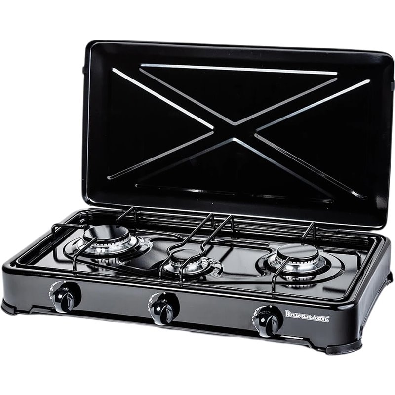 Cocina de Gas Ravanson K-03TB de gas 3 zonas Negro
