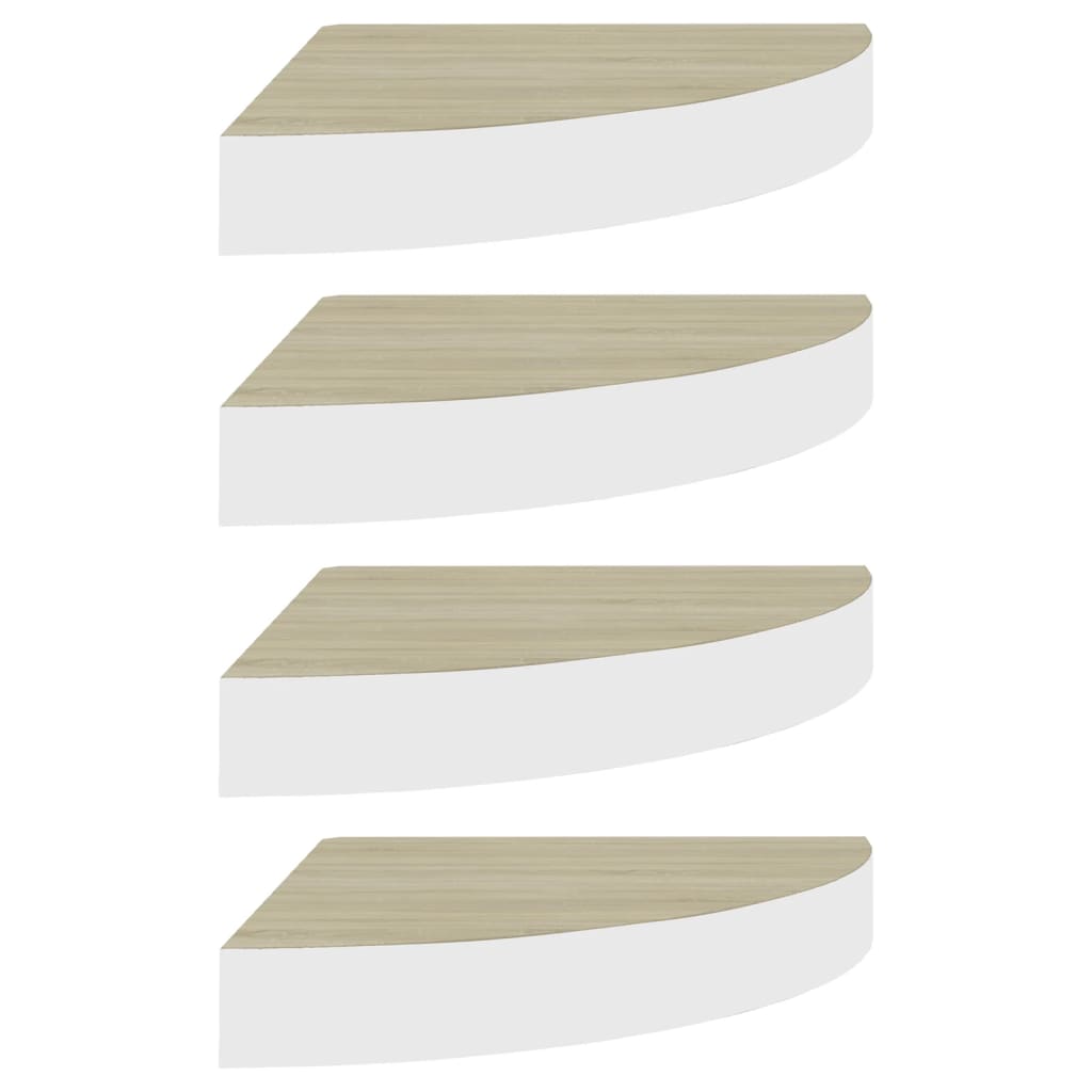 Vidaxl Estante Flotante de Pared 4 Uds MDF 35x35x3,8 Cm - Blanco Brillante/Negro Brillante/Gris Brillante - Mueble de Almacenamiento Estantería para Oficina, Estudio, Sala de Estar, Dormitorio - Librería