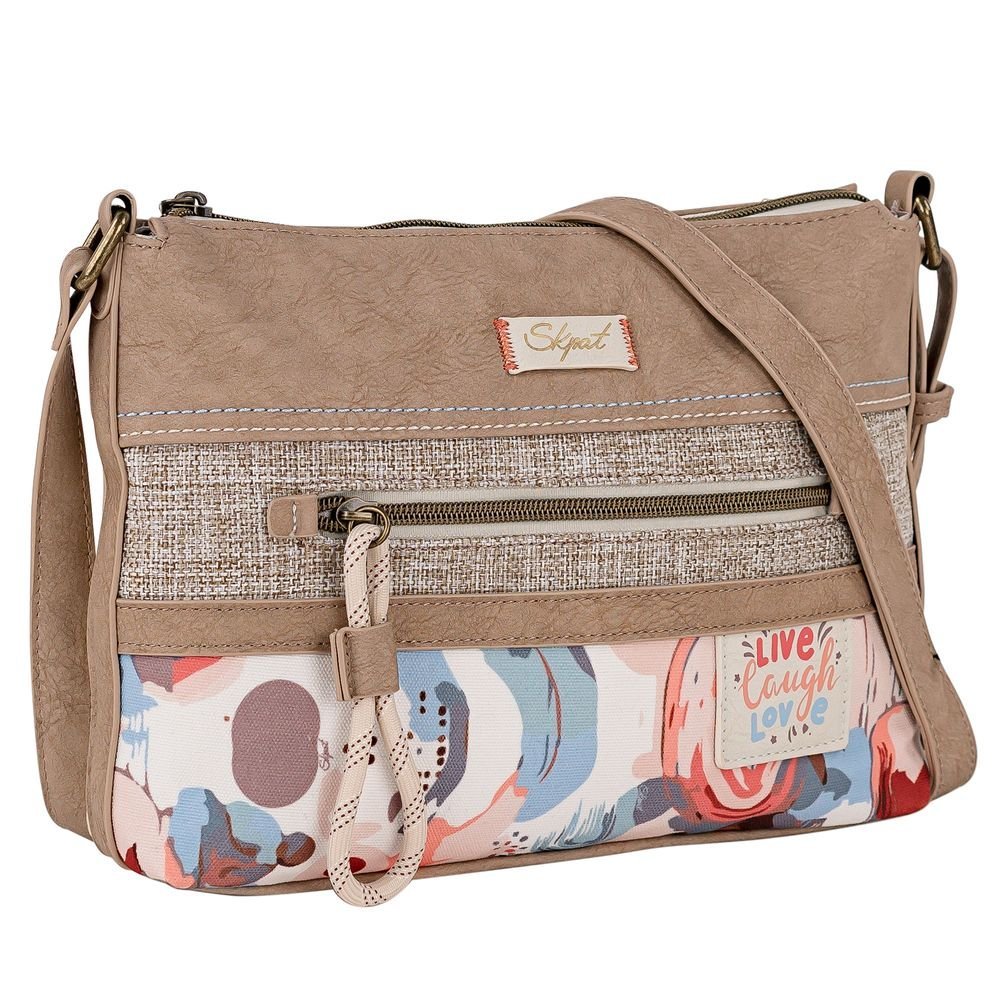 ARSAMAR BOLSO BANDOLERA PLANO RAFIA-POLIPIEL LEYRE SKPAT TAUPE LEYRE 6x27x19 Cms.