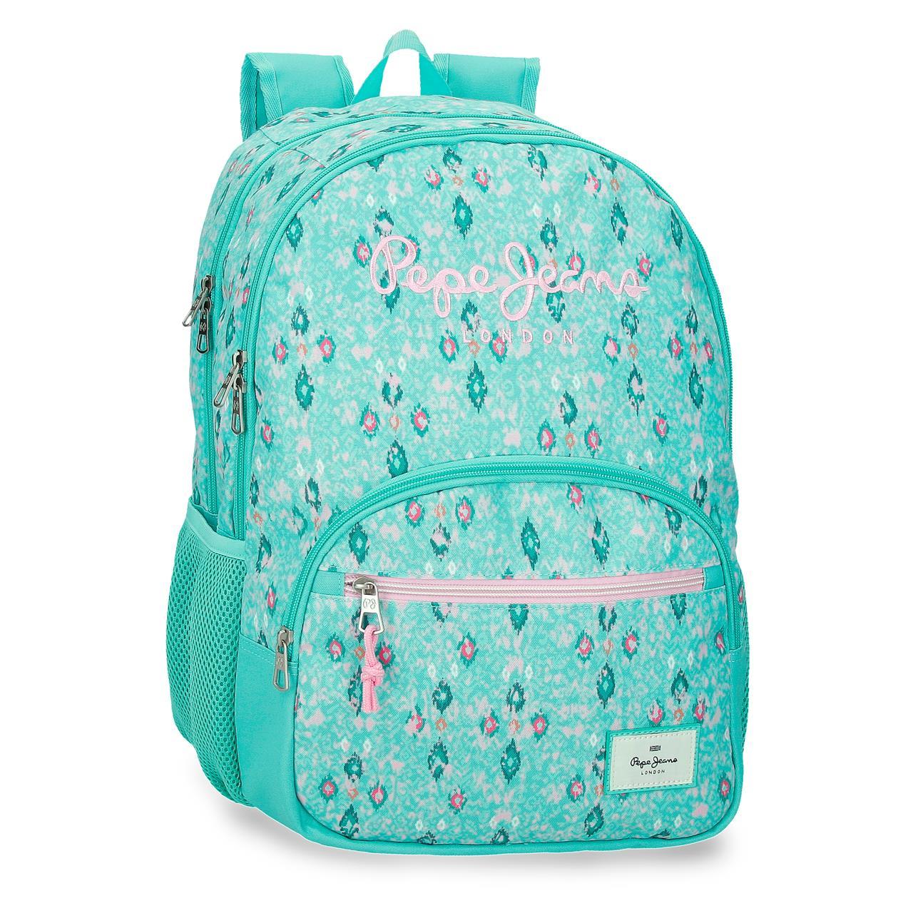 Mochila escolar adaptable a carro Pepe Jeans Sun 32x44x22cm Turquesa