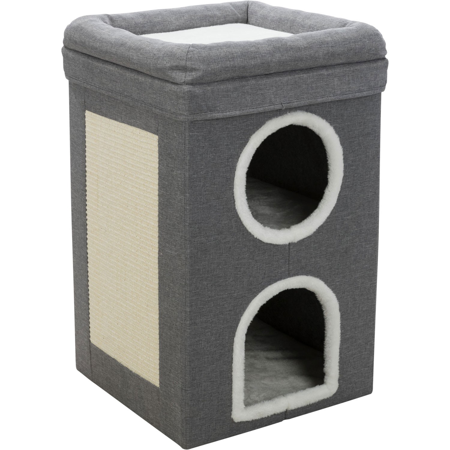Trixie Rascador Torre Saul Gris para Gatos con Cueva y Plataformas Acolchadas