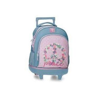 Mochila Bolsos Hf Compacta Doble Con Carro Roll Road 43x32cm Producto Oficial Producto Escolar Para Niños y Niñas