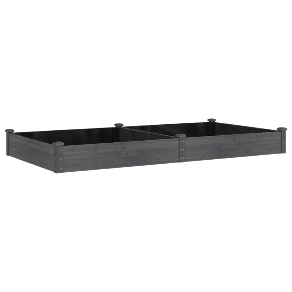 vidaXL Jardinera arriate con forro madera abeto 240x120x25 cm Color Natural,  Marrón,  Gris y mas