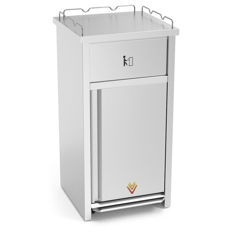 Contenedor inox xs para vaciado de bandejas (fast-food)