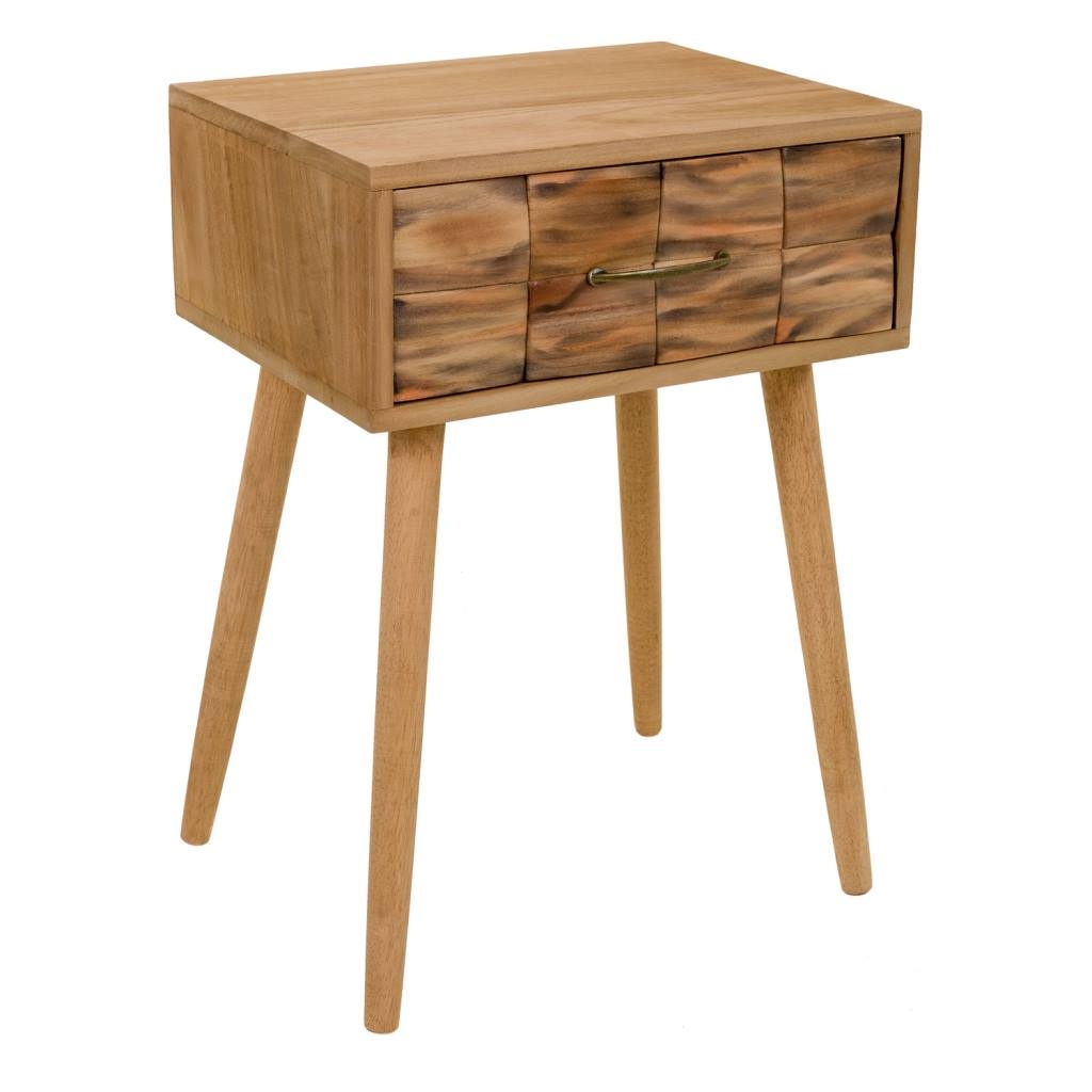 Wonderlust Deco - Mesita de madera marrón 44x38x63 Marrón 44x38x63h cm