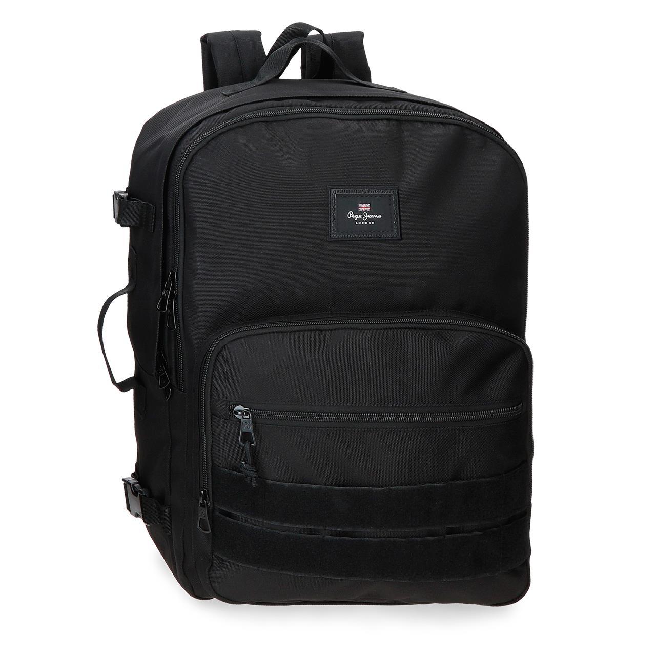 Mochila escolar adaptable a carro Pepe jeans Aris evergreen negro