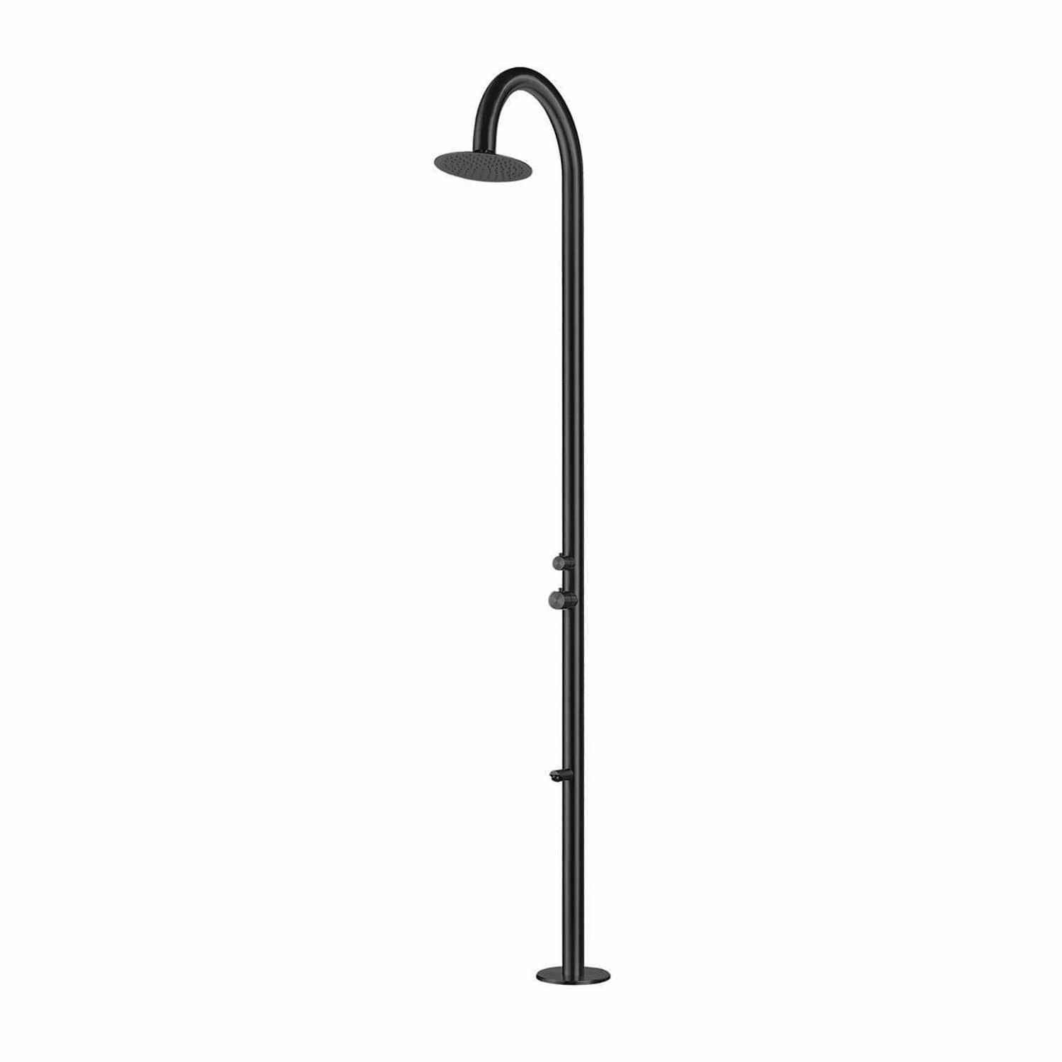 Sined Palau Ducha Con Rociador En Acero Inoxidable 316l Mezclador y Lavapies Negro Satinado Ducha Con Conexiones De Base De Suministro De Agua Caliente y Fría