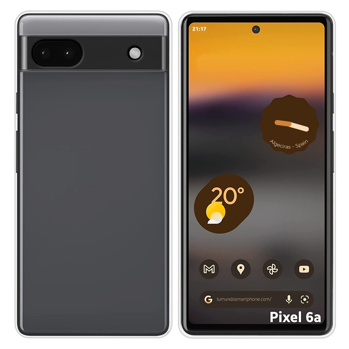 Funda Silicona Gel TPU Transparente para Google Pixel 6A