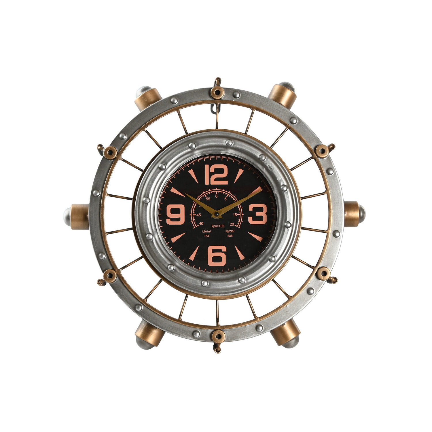 Reloj pared hierro 48x11x44,5 plateado , El mejor complemento para tu hogar.